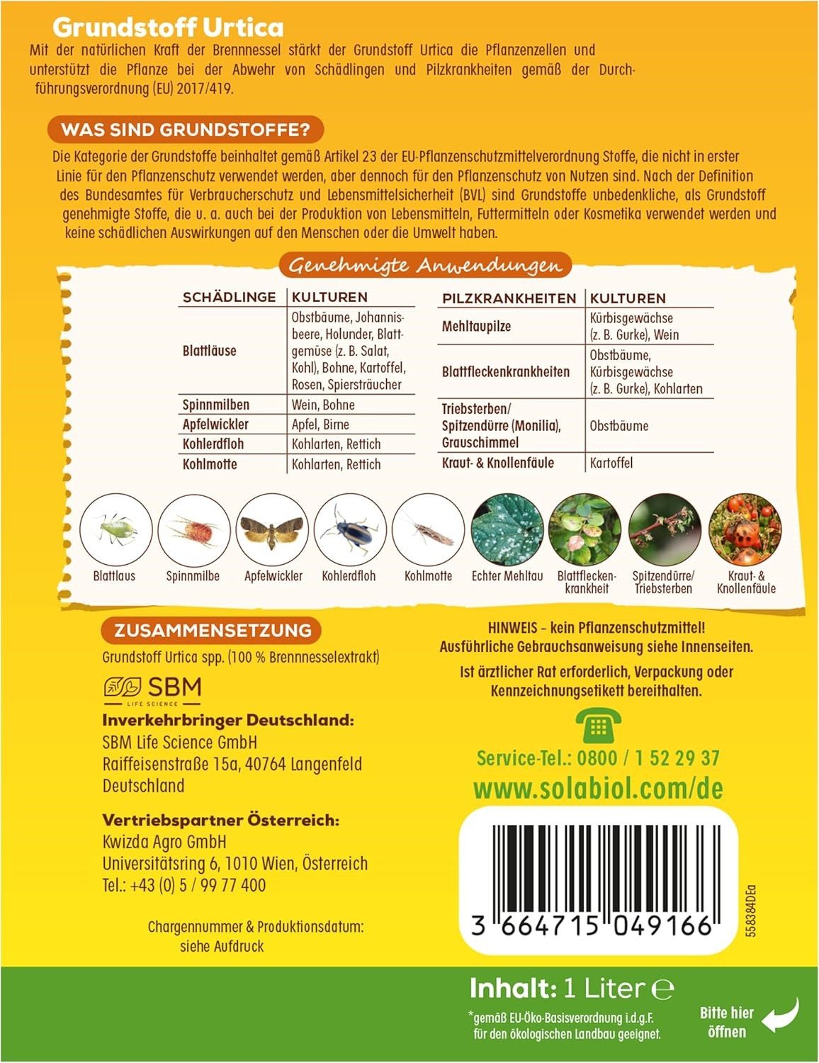 Solabiol Pflanzen-Pilzfrei Solabiol Grundstoff Urtica Spray AF 1 l