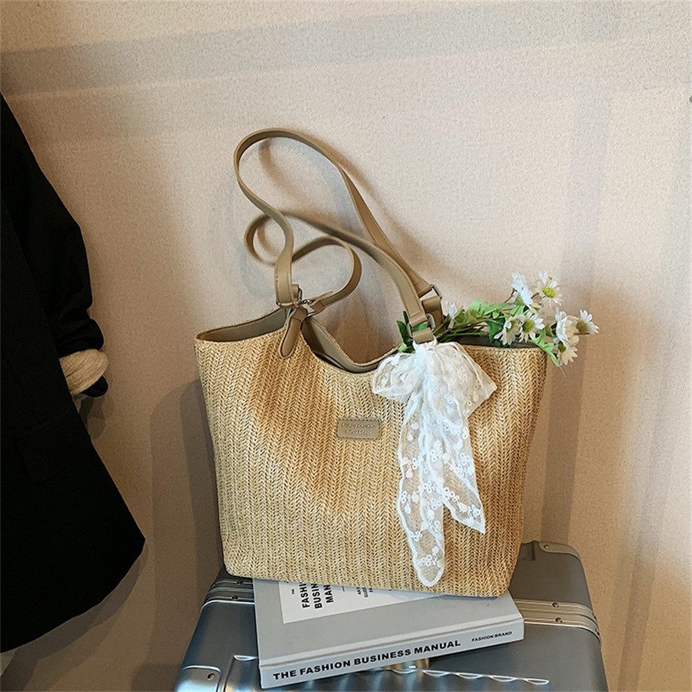 RWEUOQ Strandtasche Schultertasche Umhängetasche aus Stroh günstig online kaufen