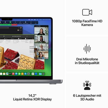 Apple MacBook Pro 14'' Notebook (35,97 cm/14,2 Zoll, Apple M3, 10-Core GPU, 2000 GB SSD)