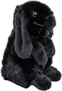 Uni-Toys Kuscheltier Widderkaninchen schwarz - 19 cm - Plüsch-Hase, Kaninchen - Plüschtier, zu 100 % recyceltes Füllmaterial