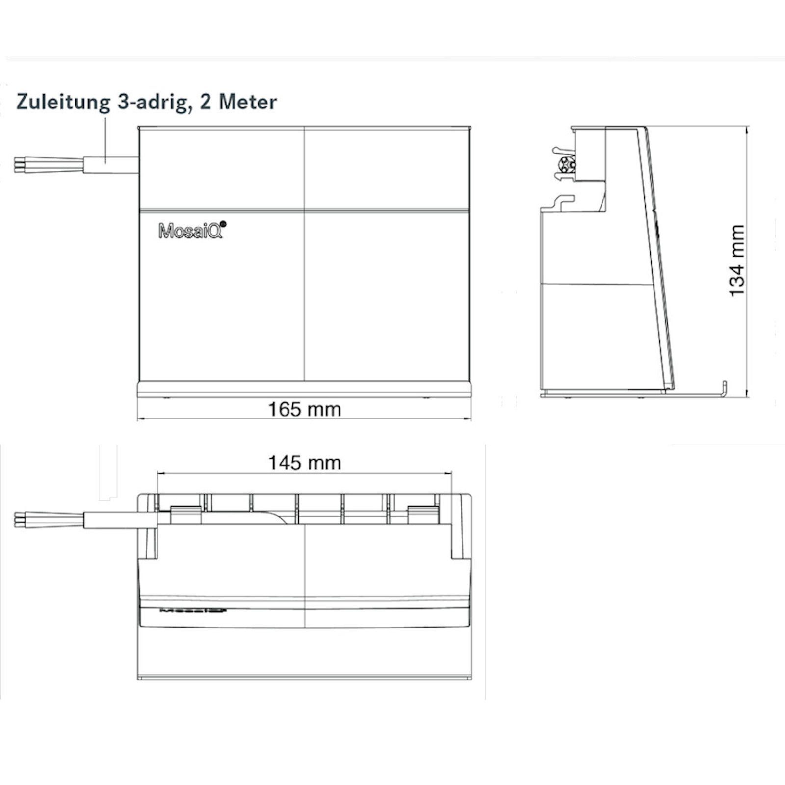 - SO-TECH® 2-fach-Steckdose Küchenrückwand inkl. (DE) grau schwarz MosaiQ, Set eBoxx Linero oder Tablethalterung für Kesseböhmer
