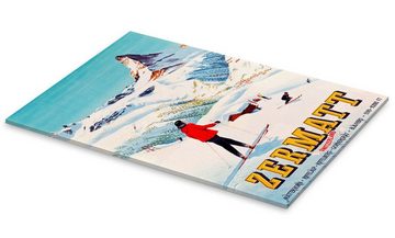 Posterlounge Acrylglasbild Vintage Ski Collection, Zermatt, Vintage Illustration