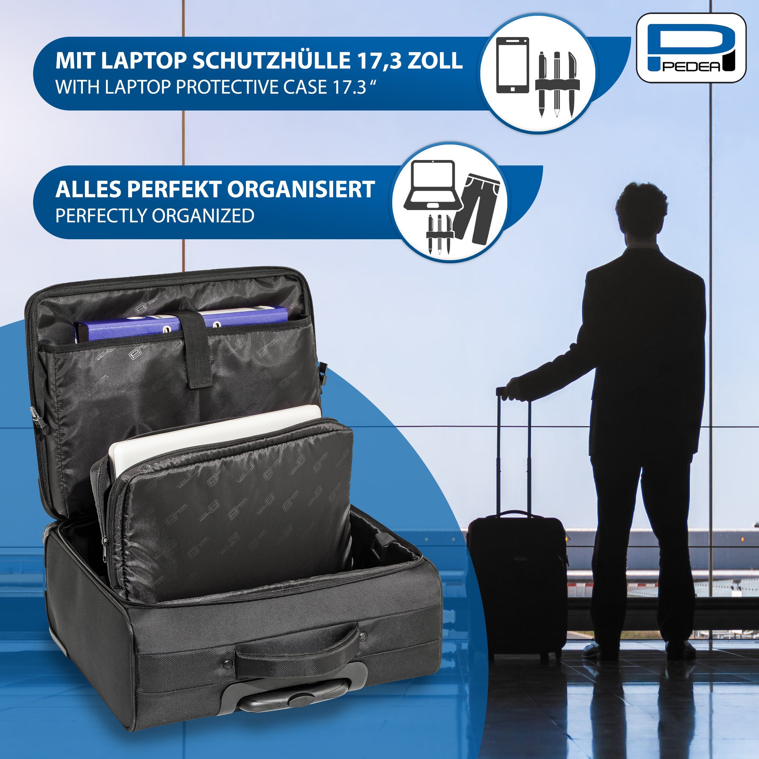 PEDEA Business-Trolley PREMIUM, 4 Rollen, Raumwunder mit viel Platz
