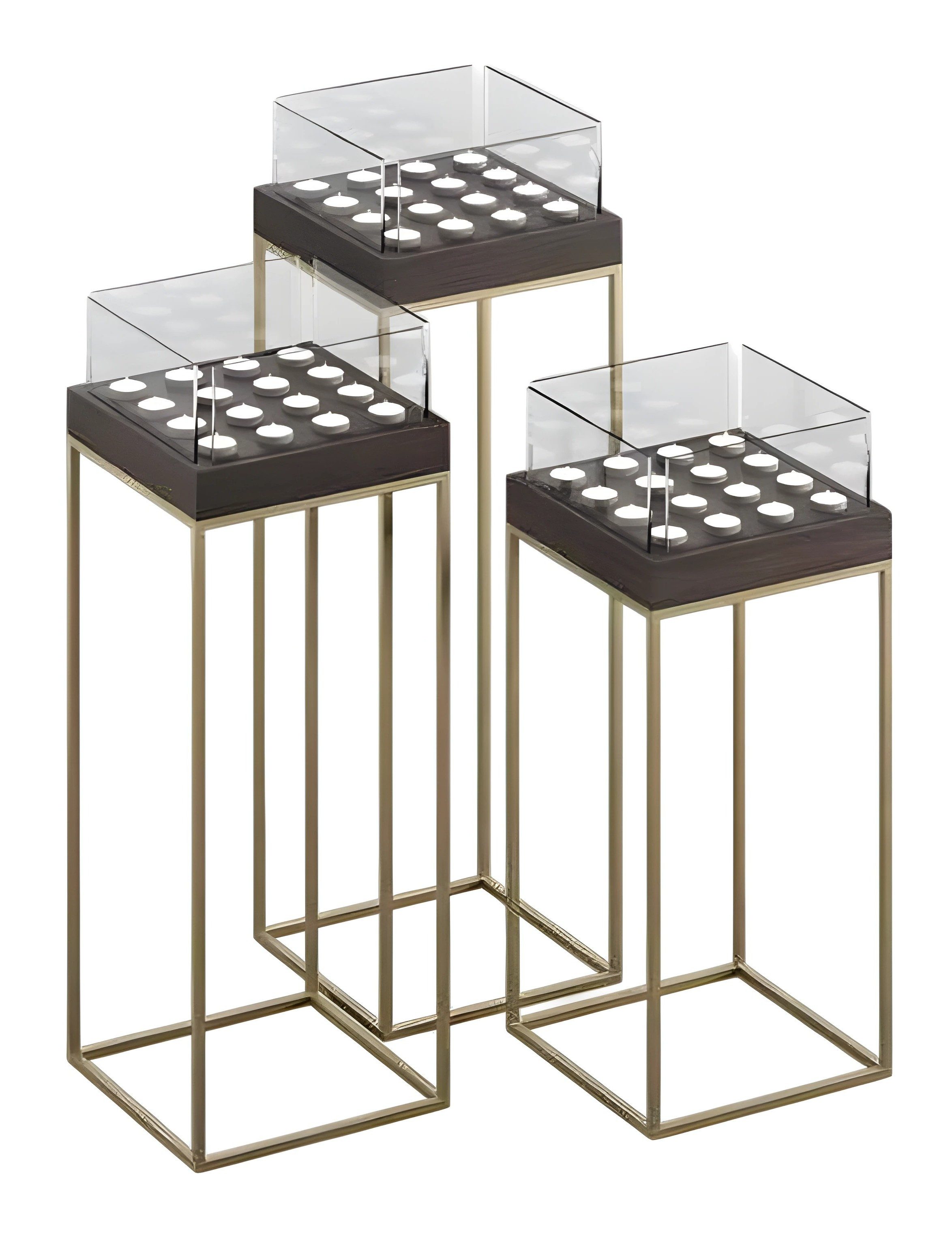 Xlmoebel Teelichthalter XLMOEBEL Kerzenständer aus grauem Metall, modern und elegant (1 St), Made in Europa