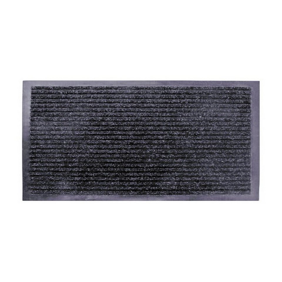 Linder Exclusiv GmbH Bodenschutzmatte Schmutzfangmatte Bodenmatte  Flurschmutzfangmatte Gummimatte, rutschfest, Grau, Boden aus Vinyl, 80 x  180 cm
