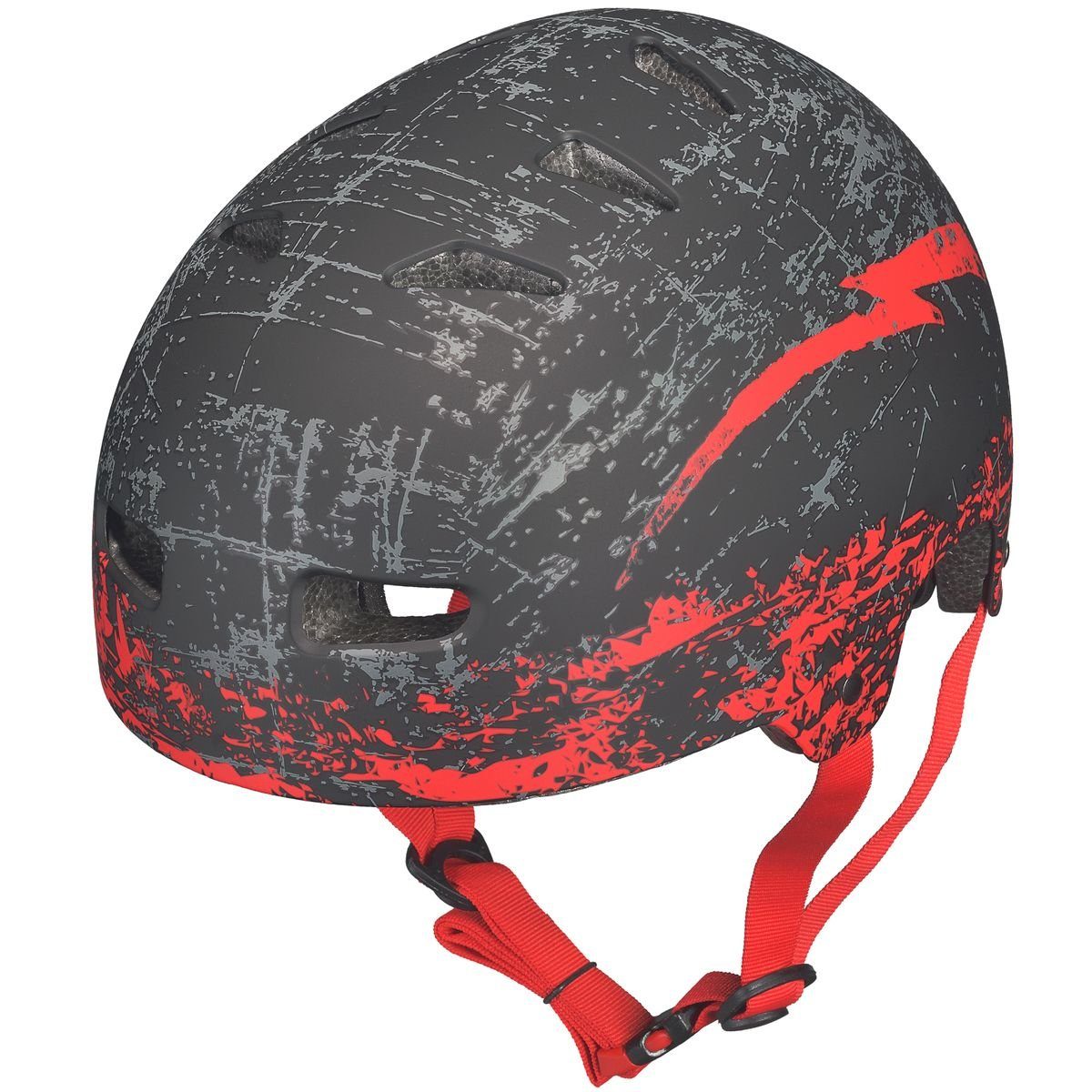 rueger-helmets Kinderhelm RXD-7000 Skaterhelm Fahrrad BMX Mountainbike MTB Freeride Skater für Kinder, Damen, Herren HelmRXD-7000 Black/Red L