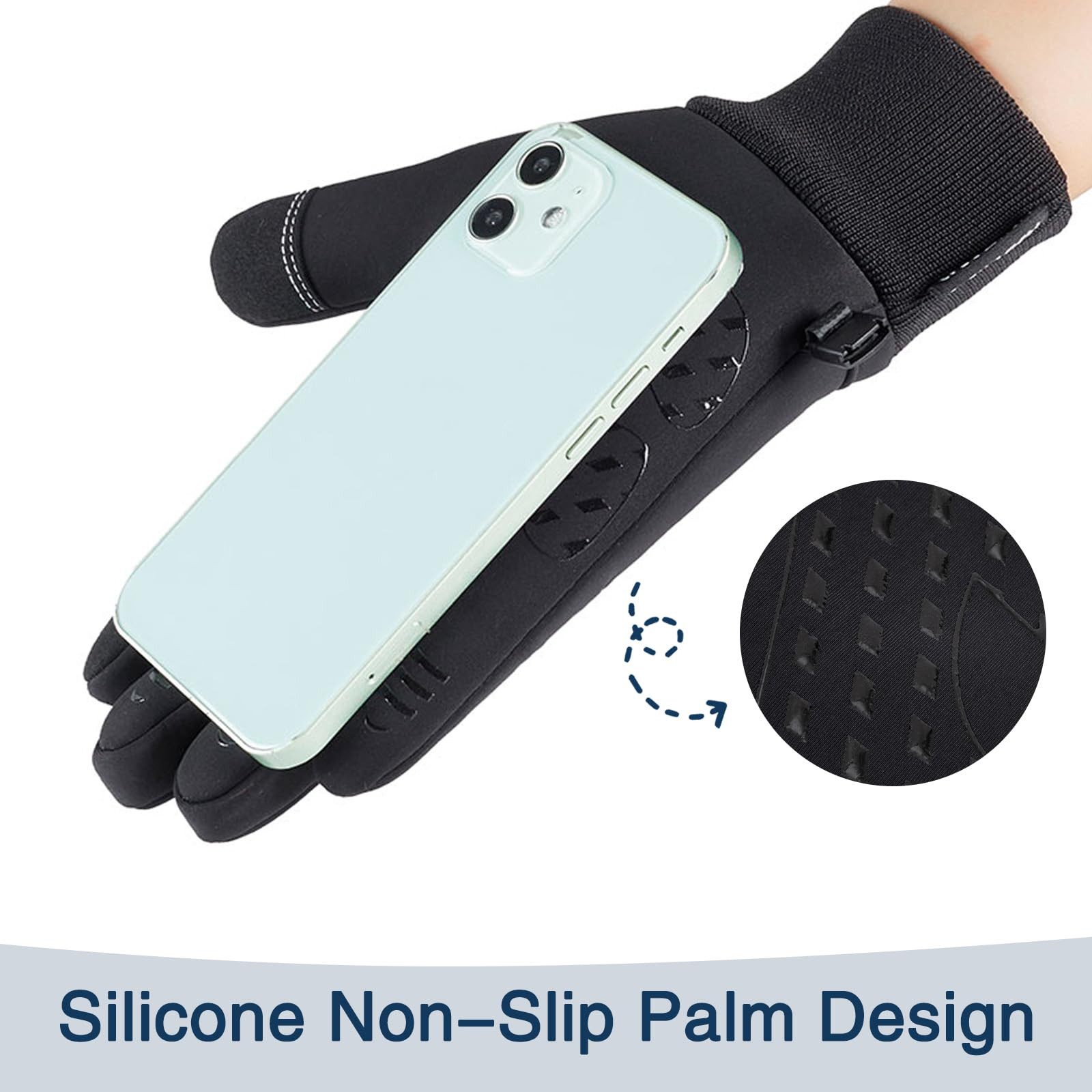 Coonoor Fleecehandschuhe Herren Damen Winter Outdoor Touchscreen Handschuhe Fahrradhandschuhe Wasserdicht Winterhandschuhe Thermo Winddicht Ski Sporthandschuhe