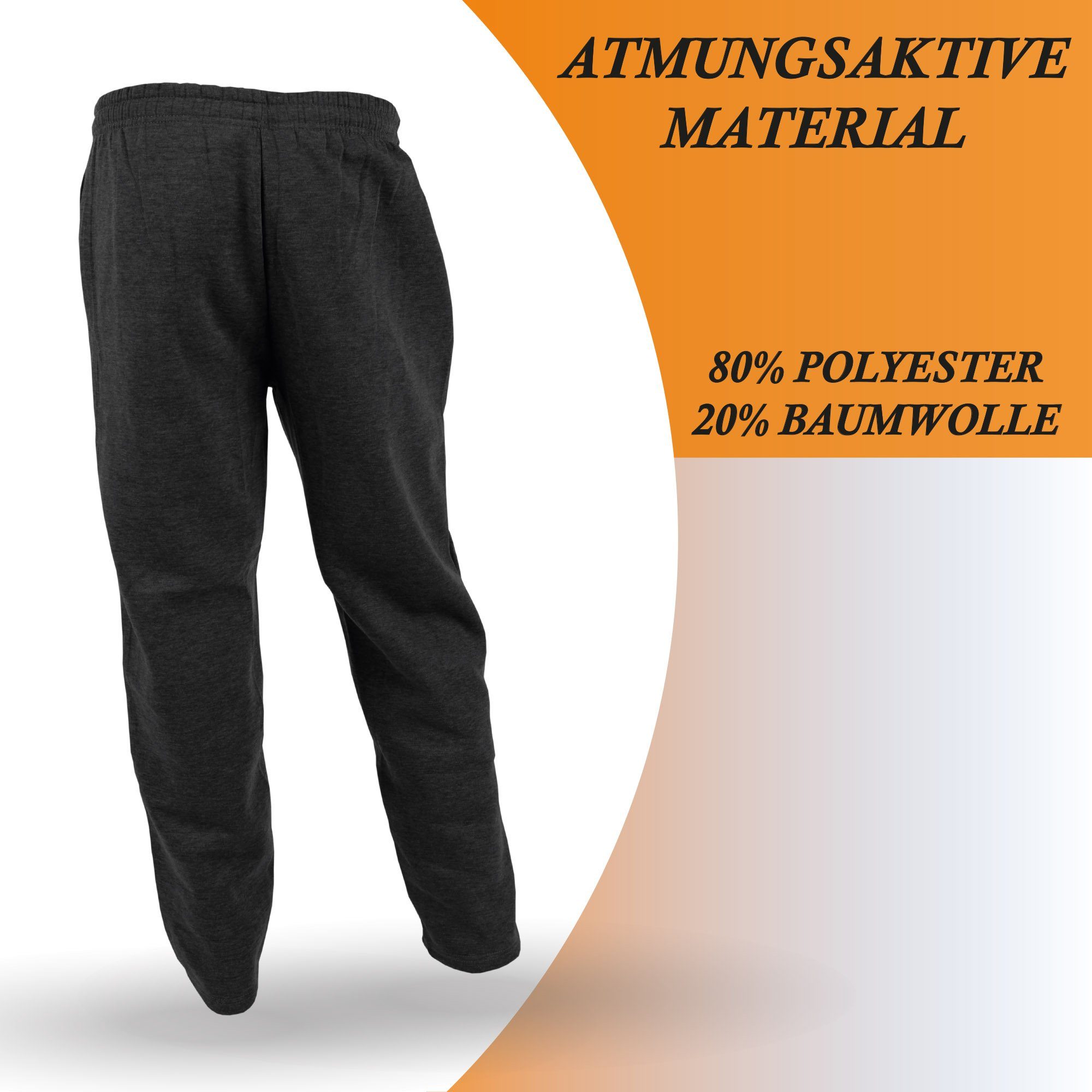 Jogger hemmy Lange Fashion Jogginghose Hose Schwarz Sweatpants Sweathose Trainingshose Freizeithose - Sport Hombre