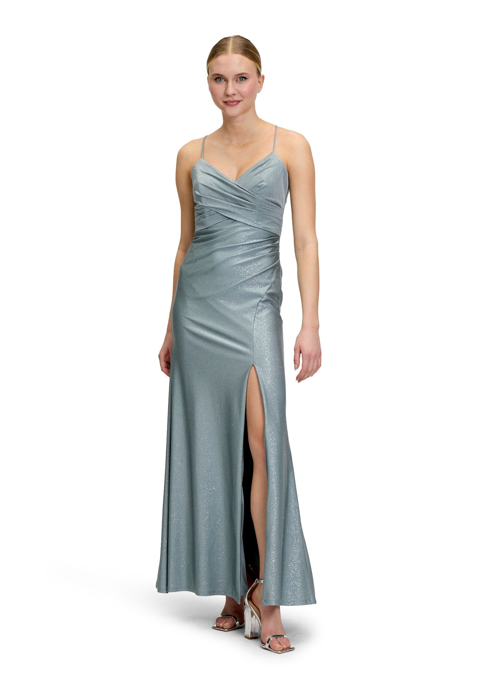 Vera Mont Abendkleid Damen im Glitzer-Look Wickel-Design