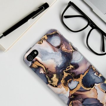 DeinDesign Handyhülle Marmor Elisabeth Fredriksson Farbverlauf Dreamy Ink Grey Gold Print, Apple iPhone SE (2016-2019) Silikon Hülle Bumper Case Smartphone Cover