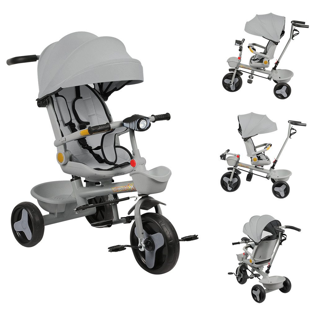 JEOBEST Dreirad Kinderdreirad mit Schubstange Baby Kinderwagen, Drehbarer S günstig online kaufen