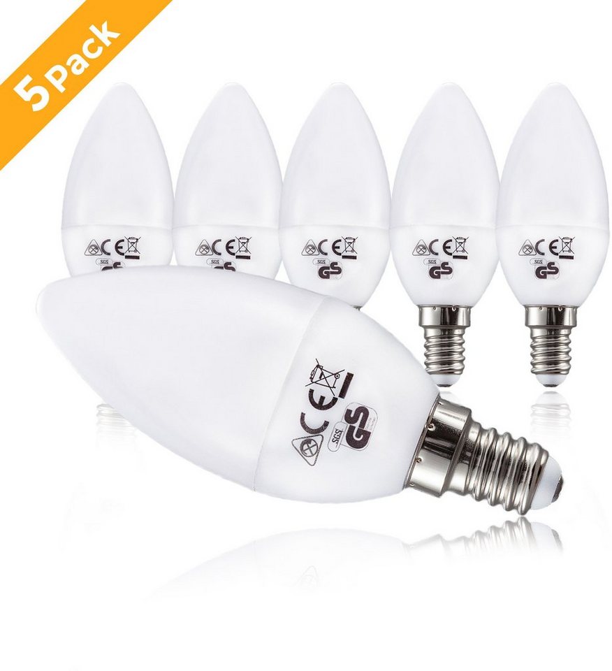 B.K.Licht LED-Leuchtmittel, E14, 5 Stück, Warmweiß, LED-Lampe Glühbirne 5 Watt 470 Lumen 3.000 Kelvin Energiesparlampe-kaufen