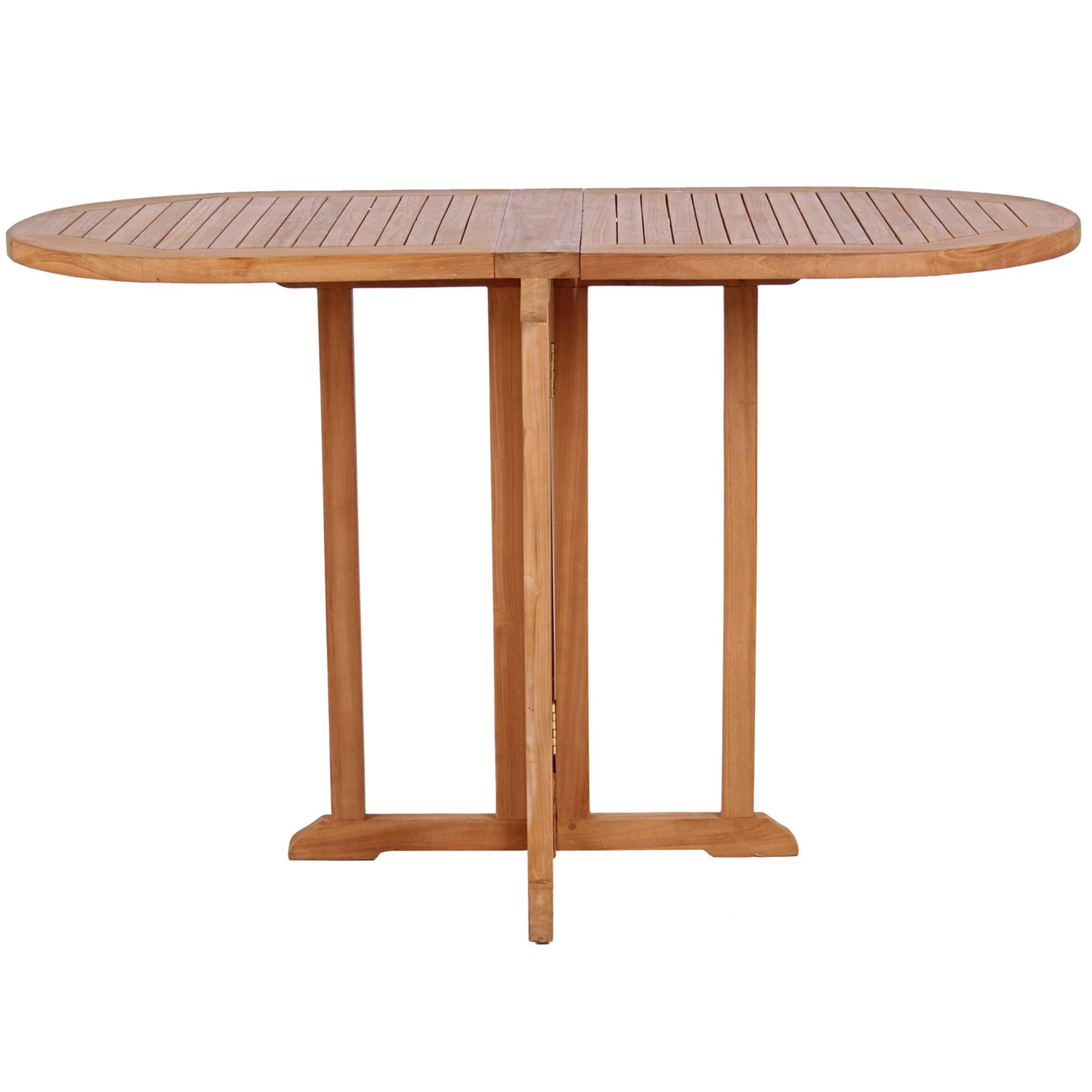 bene living Klapptisch Balcony - 120 x 60 cm (1-St), feines Teakholz - platzsparend zusammenklappbar
