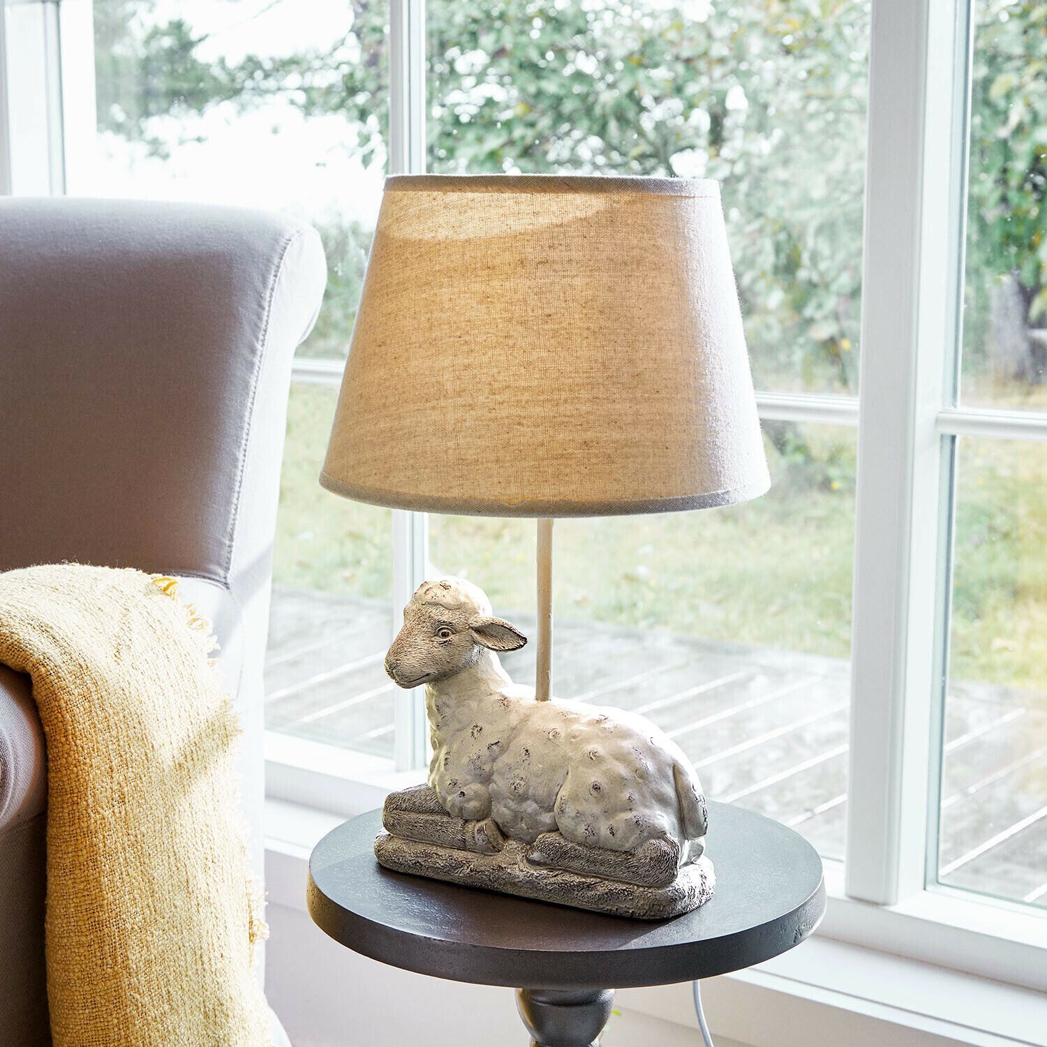 Mirabeau Tischleuchte Tischlampe Séverac grau/creme