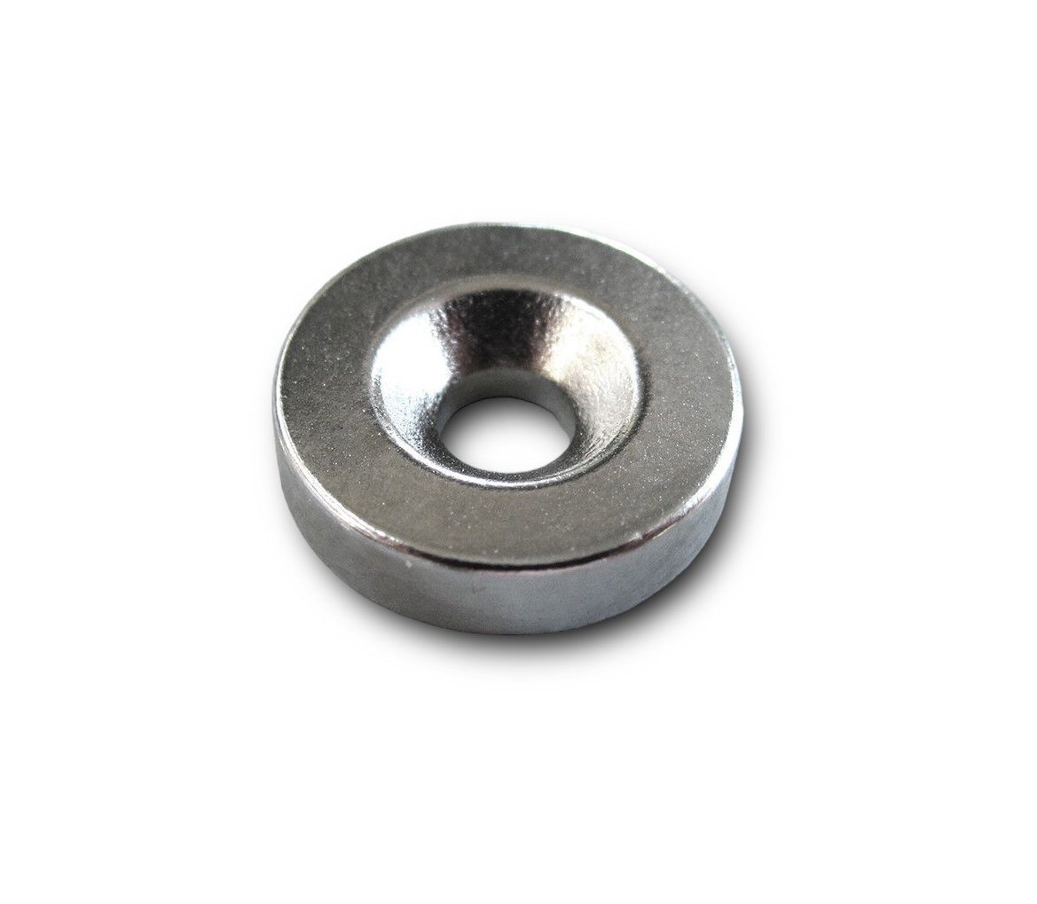 nodeko Magnet Ringmagnet mit Bohrloch zum Anschrauben, Lochmagnet (Packungen mit je 20, 50, 100 Stück, 20-St), Schrankmagnet