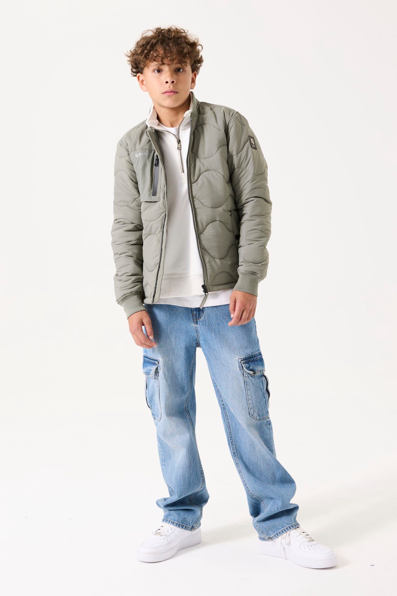 Garcia Outdoorjacke Graue Übergangsjacke ohne Kapuze mit Reißverschluss (GJ530201)