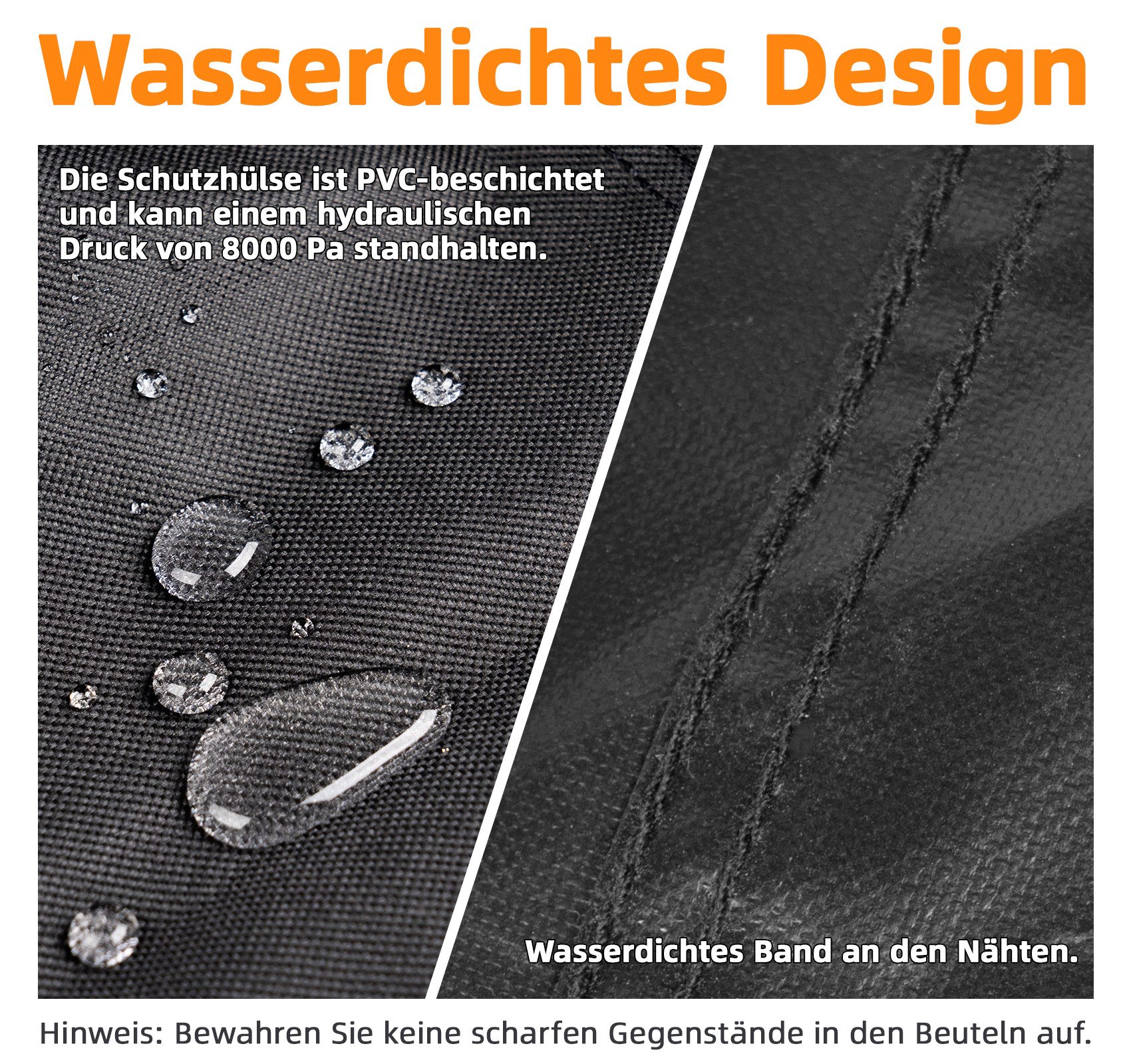 ElitVita Gartenmöbel-Schutzhülle Gartenmöbel Abdeckung Wasserdicht Winterfest,600D Oxford Abdeckhaube (1-St), für Gartentische Terrassenmöbel, Regenschutz und S – Bild 5 von 5