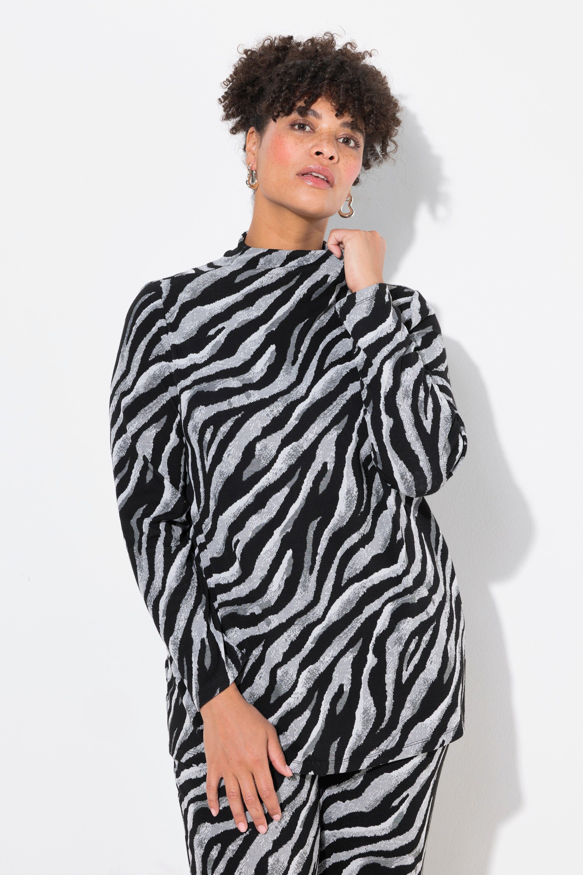MIAMODA Sweatshirt Пуловеры Zebra Stehkragen Langarm
