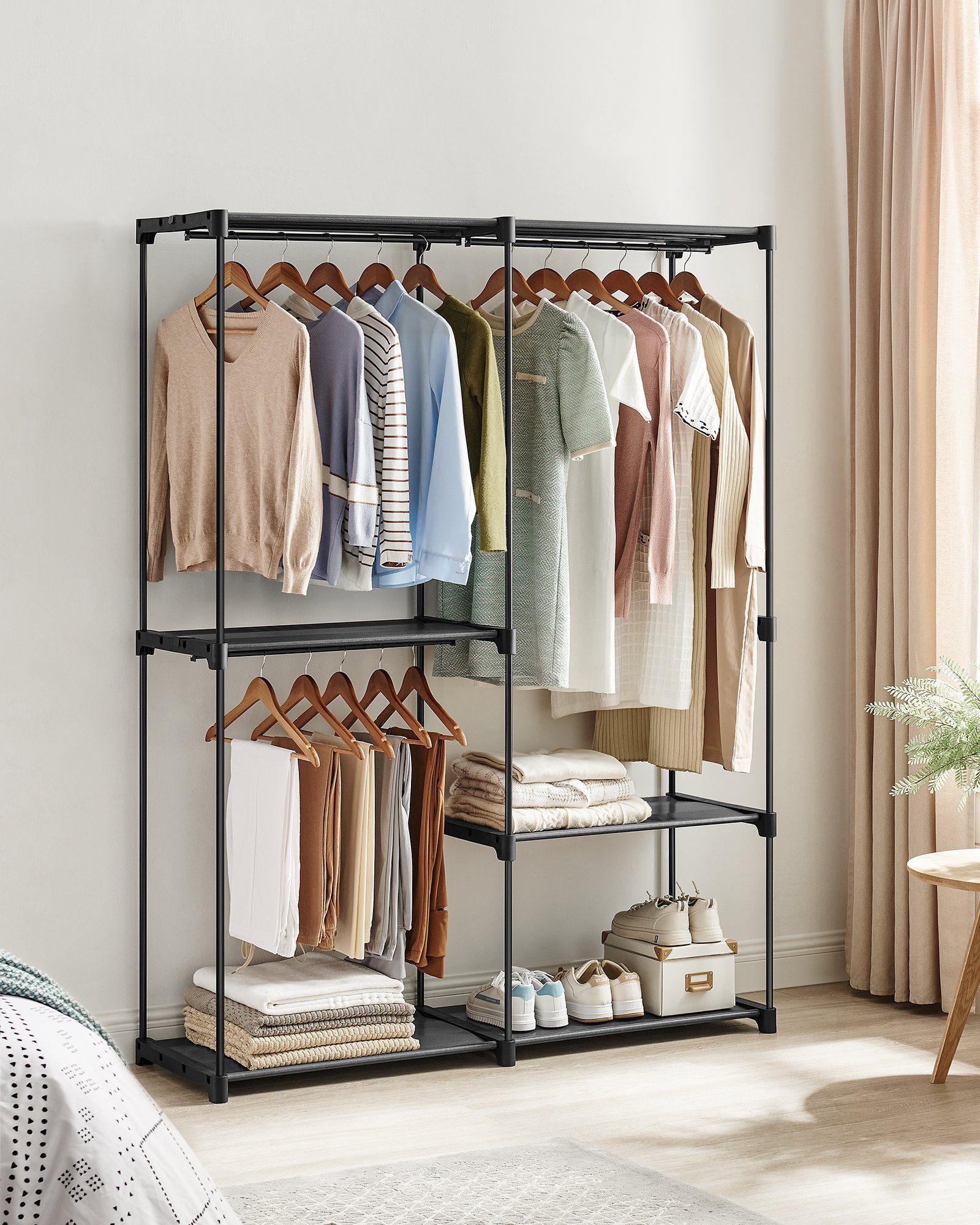 SONGMICS Kleiderständer, Kleiderschrank offen, 3 Hängefächer günstig online kaufen
