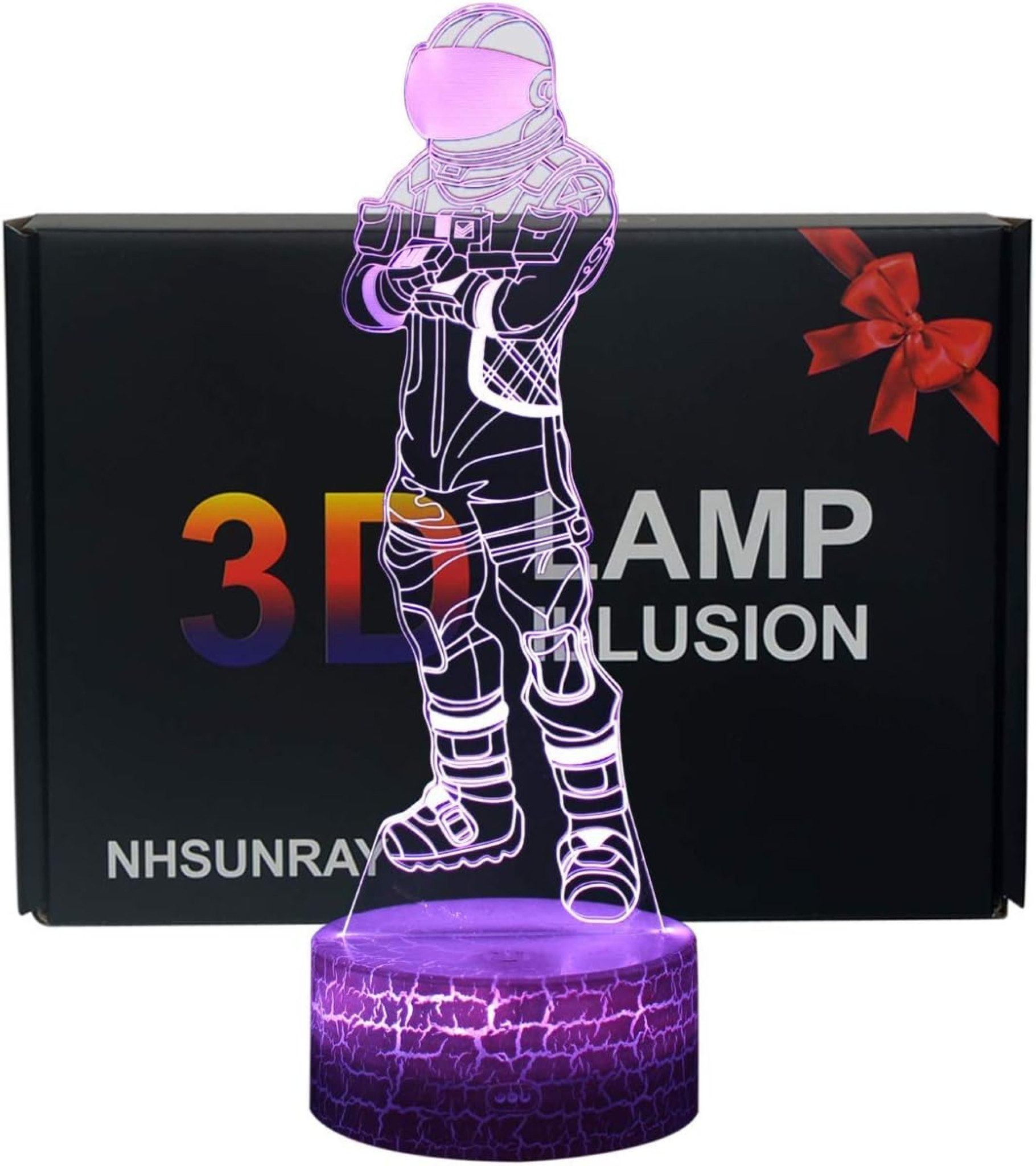 Dreamy Cubby Nachtlicht Astronaut 3D Illusionslampe mit 16 Farben und Touch-Steuerung., Langlebige, energiesparende LEDs mit 7 Farben und 4 Farbmodi., 3D-Illusionseffekt, 7 Farben, USB/Batterie, energiesparend, sicher.