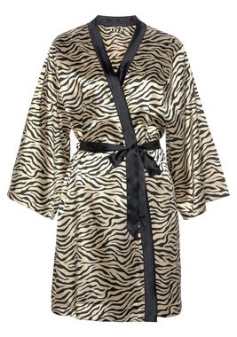 Buffalo Kimono, Kurzform, Satin, Kimono-Kragen, Gürtel, mit schönem Animal-Print