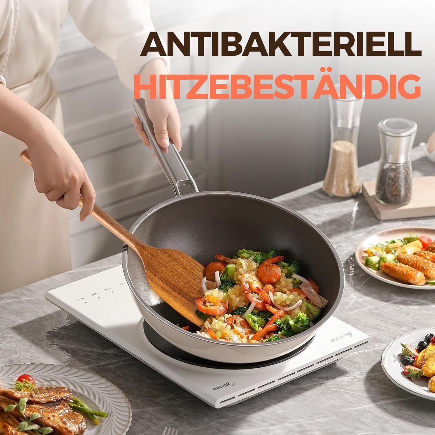 Agger Kochbesteck-Set 3 Stück Kochlöffel Holz, Küchenutensilien, Kochlöffel Set (3-tlg), für Antihaft und Tontöpfe,für Unterschiedliche Kochbedürfnisse