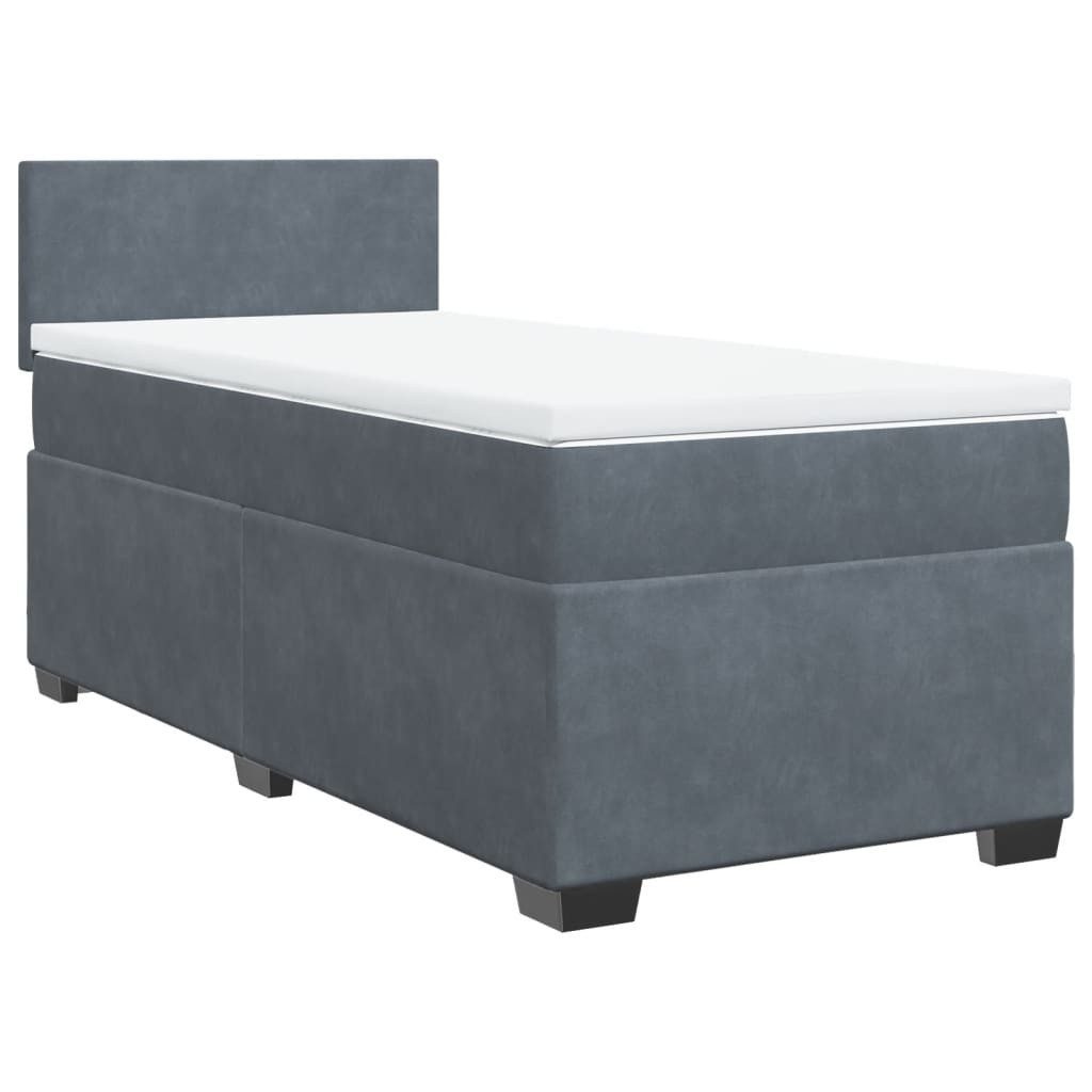 vidaXL Bett Boxspringbett mit Matratze Dunkelgrau günstig online kaufen