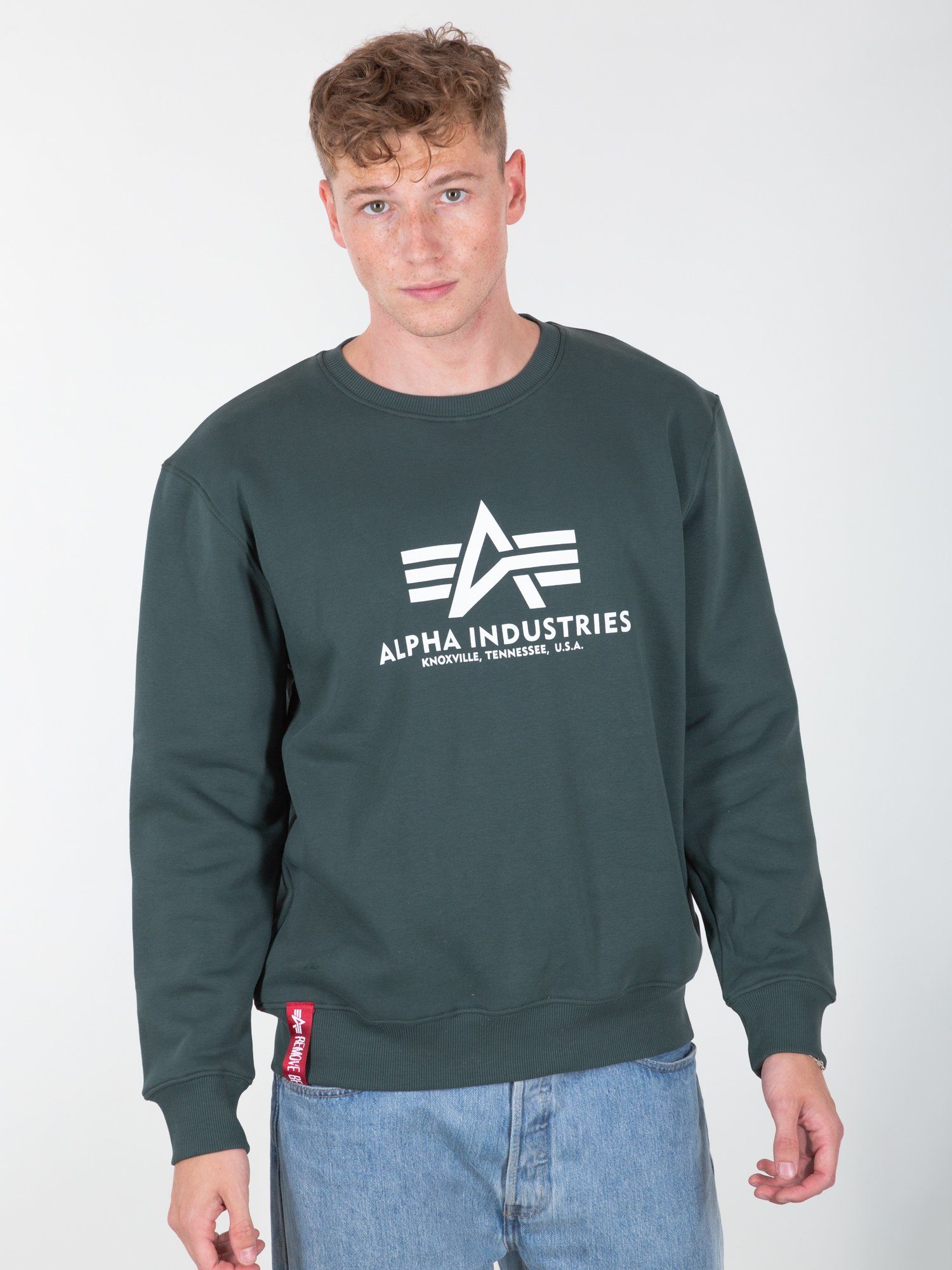 Alpha Industries Sweater Alpha Basic Sweater navy Sweatshirts - Men green Industries