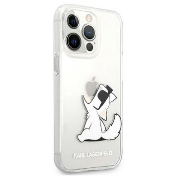 KARL LAGERFELD Handyhülle Case iPhone 13 Pro Max Hardcase Cover Katze transparent 6,7 Zoll, Kantenschutz