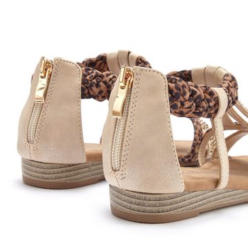 LASCANA Sandale Sandalette, Sommerschuh mit Verzierung und kleinem Keilabsatz VEGAN