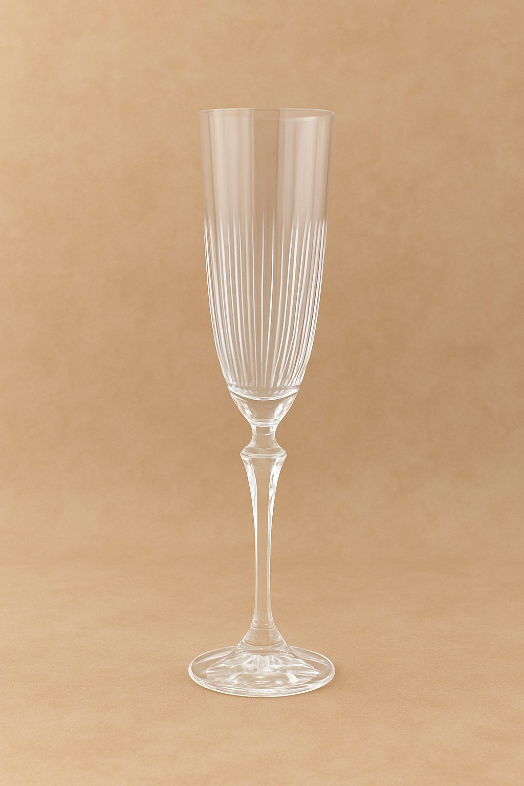 Crystalex Sektglas Elisabeth Wedge matt Schliff, 6-tlg., Kristallglas, Kristallglas, senkrecht geschliffen, matt