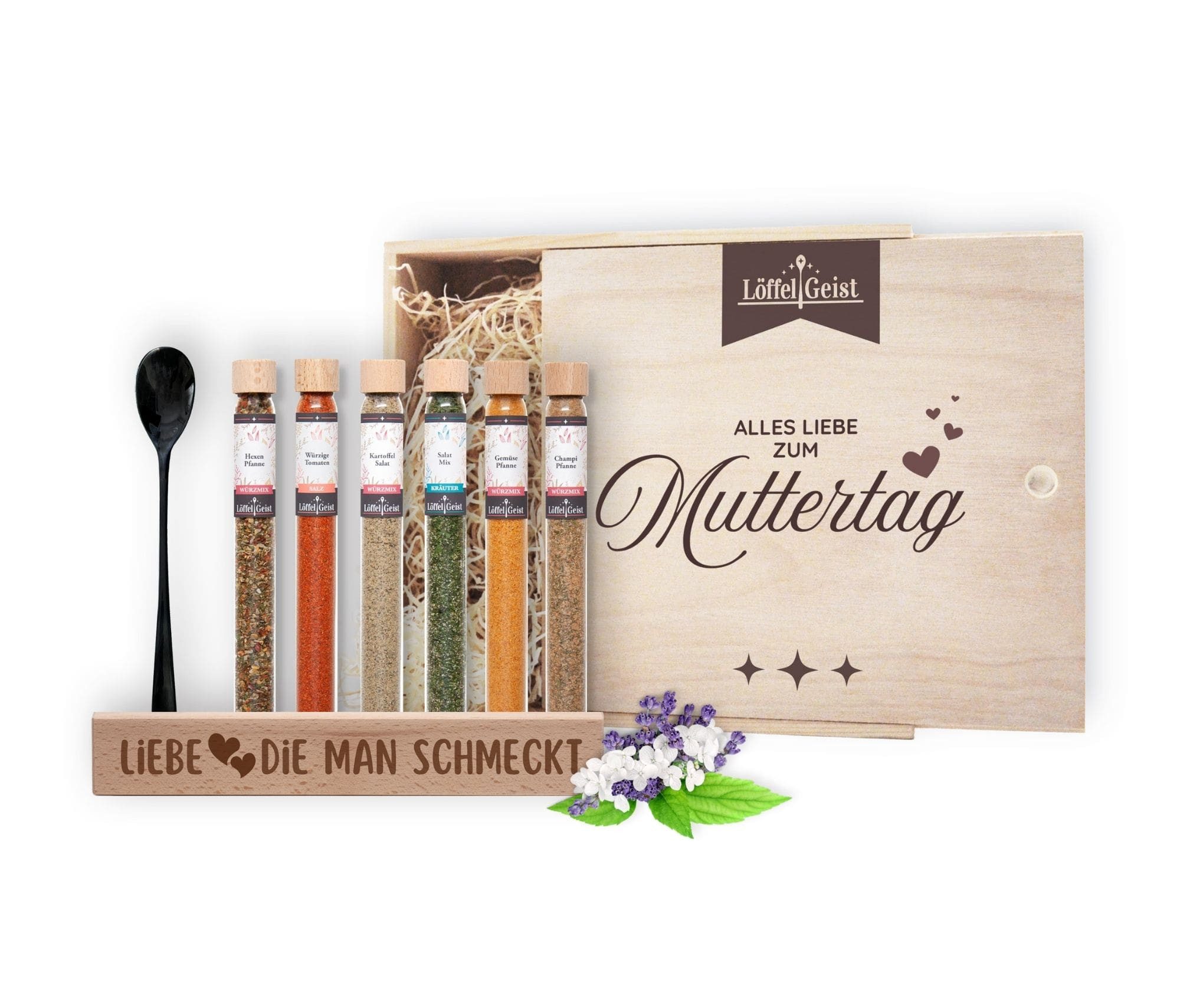 Löffelgeist Lebensmittel-Geschenkset Alles liebe zum Muttertag Geschenkbox