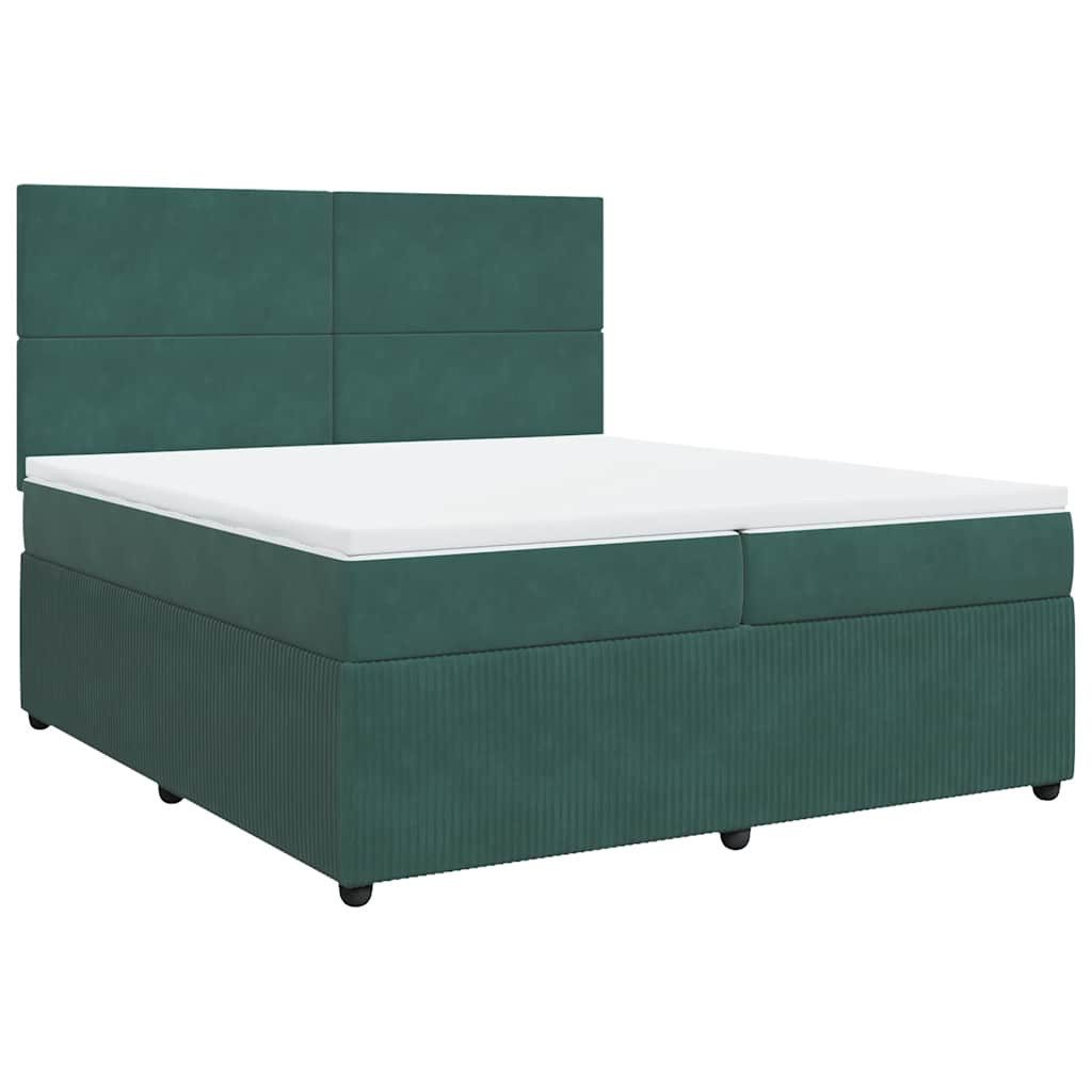 Bett Boxspringbett mit Matratze Dunkelgrün 200x200 cm Samt