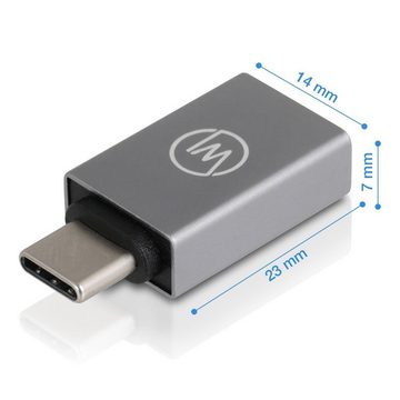 Wicked Chili 2x USB-C auf USB 3.2 / 3.0 Adapter für Laptop & Handy USB-Adapter USB-C zu USB-A, USB Adapter für Laptop und Handy mit USB C Anschluss, kompatibel mit