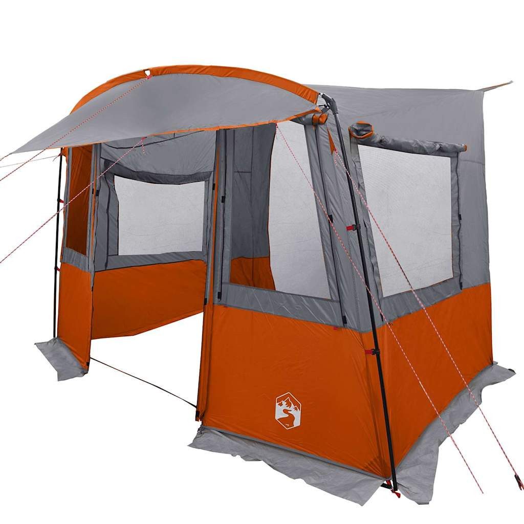 vidaXL Vorzelt Heckzelte für Wohnwagen Grau und Orange 352 x 250 x 240 cm, (1 tlg)