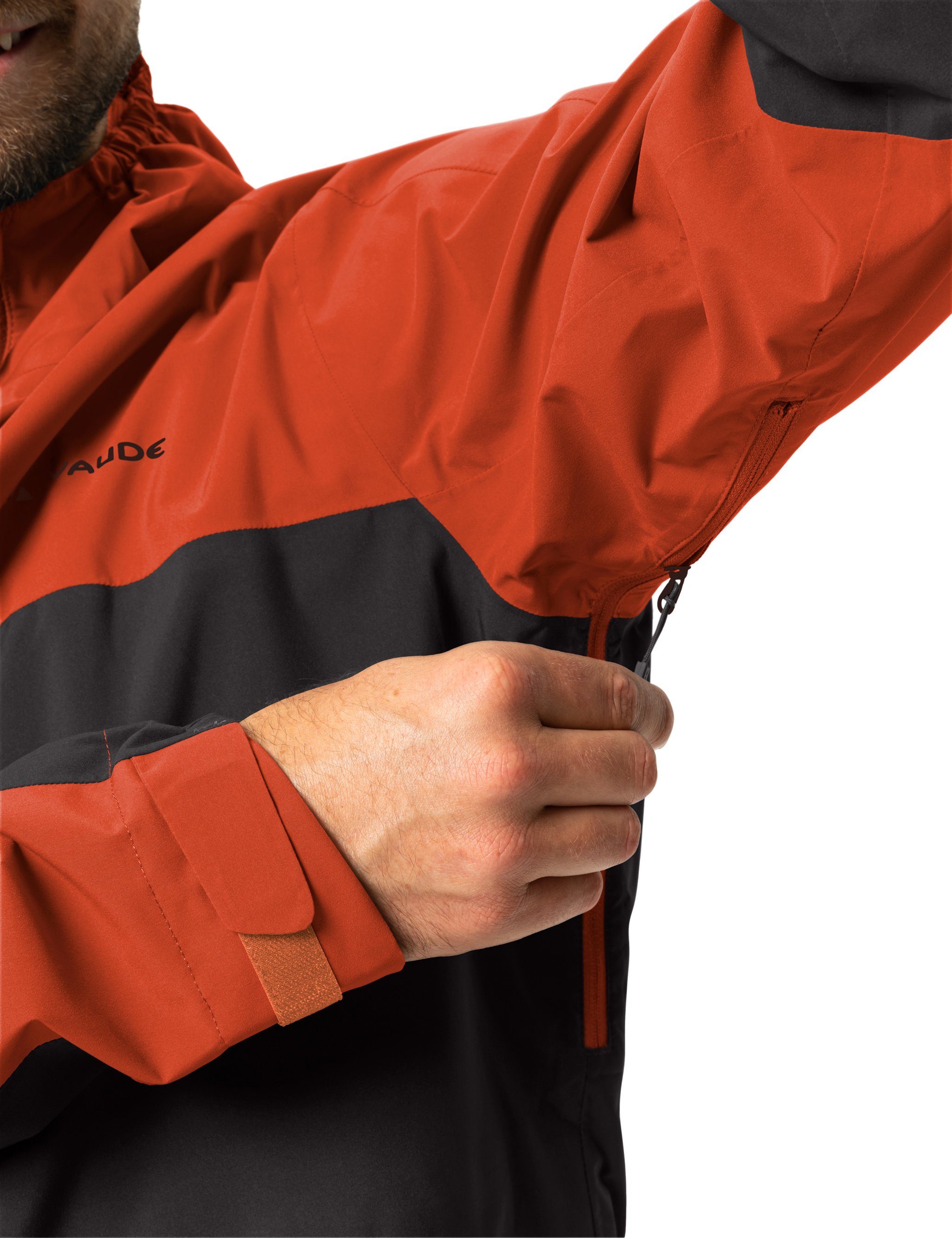 VAUDE Men's kompensiert (1-St) red glowing Klimaneutral Jacket Rain Moab Outdoorjacke