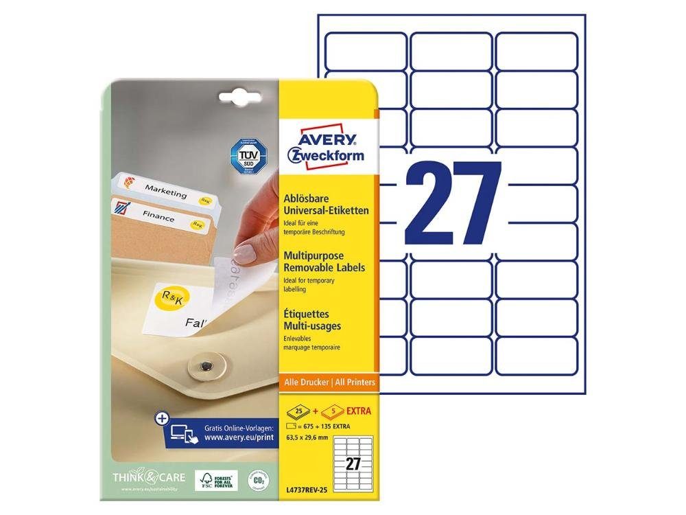 Avery Zweckform Etiketten Avery Zweckform Universaletiketten 'L4737REV-25' 6