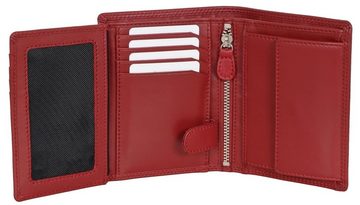 Brown Bear Geldbörse Modell 8005 D LF mit Reißverschlussfach und 11 Kartenfächern, aus Echtleder mit RFID Schutz Rot