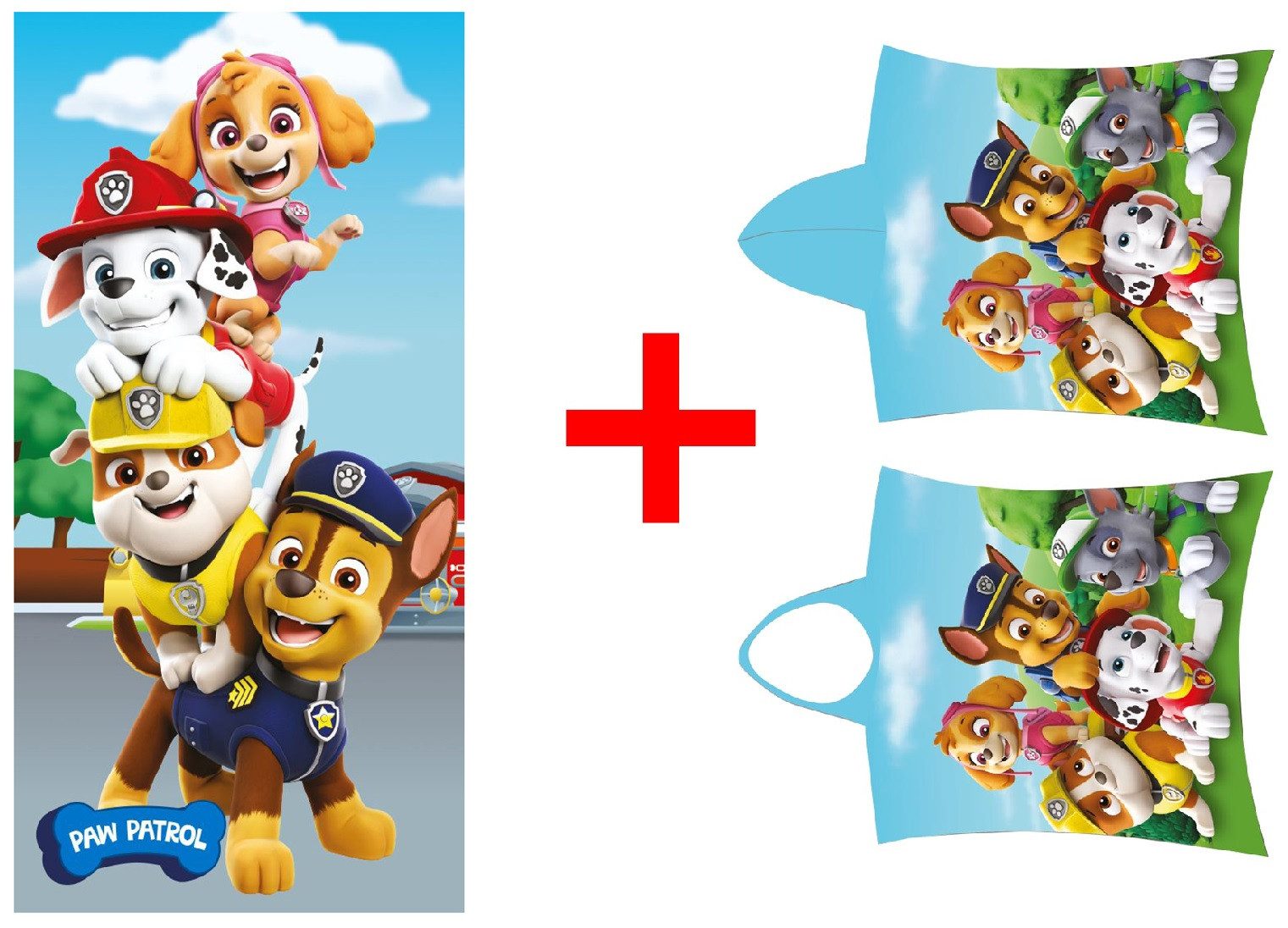 Jerry Fabrics Handtücher Paw Patrol Set Handtuch + Badeponcho 70 x 140 cm 2er-Set, Frottee (2-St)