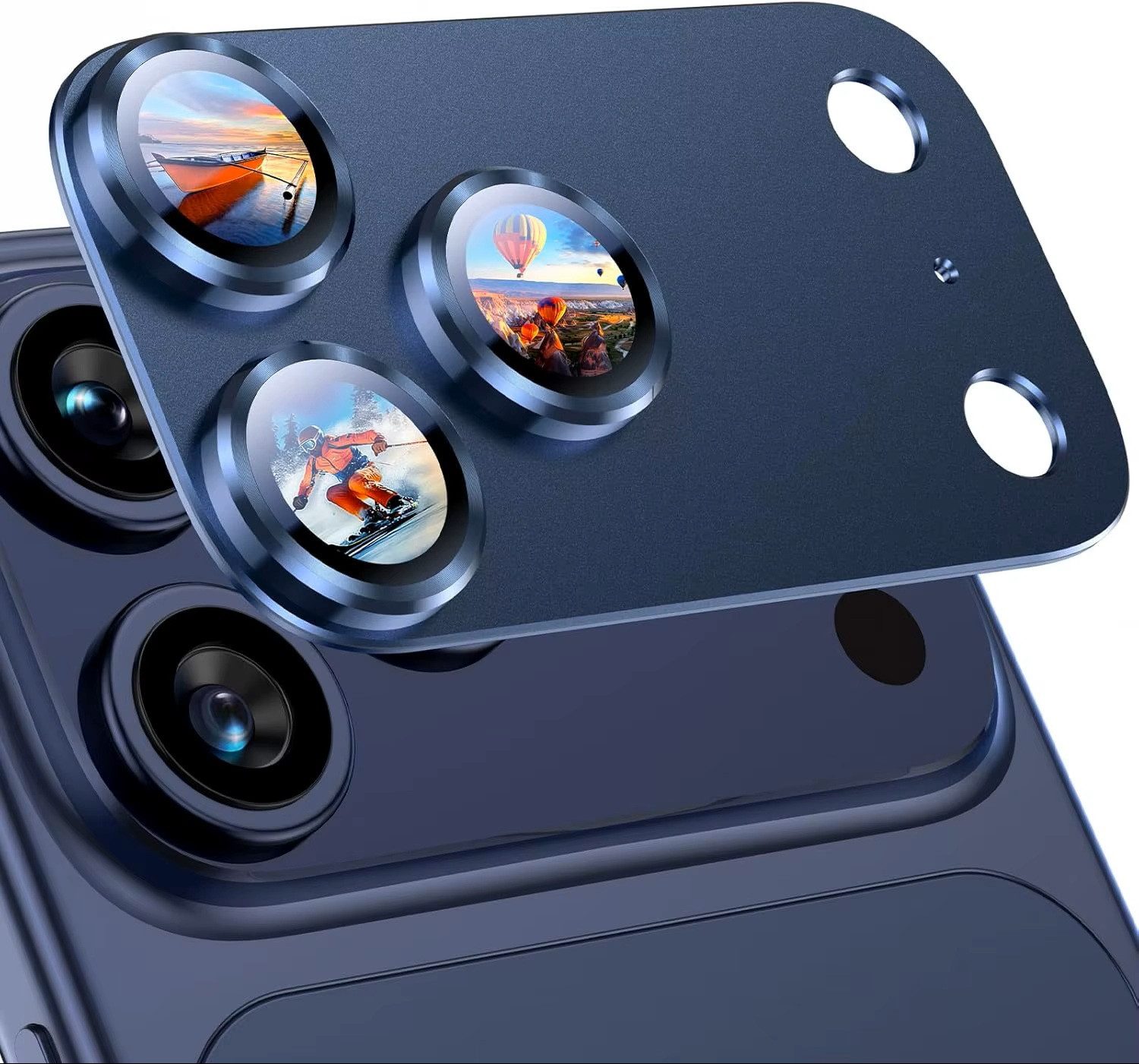 Protectorking Kameraschutzglas 1x Kameraschutzglas Kameraschutz Aluminium 9H Glas Kratzfest Blau für iPhone 17 Pro Max, 1 Stück, Kameraschutz, Linsenschutz, Objektivschutz, kratz- & stoßfest