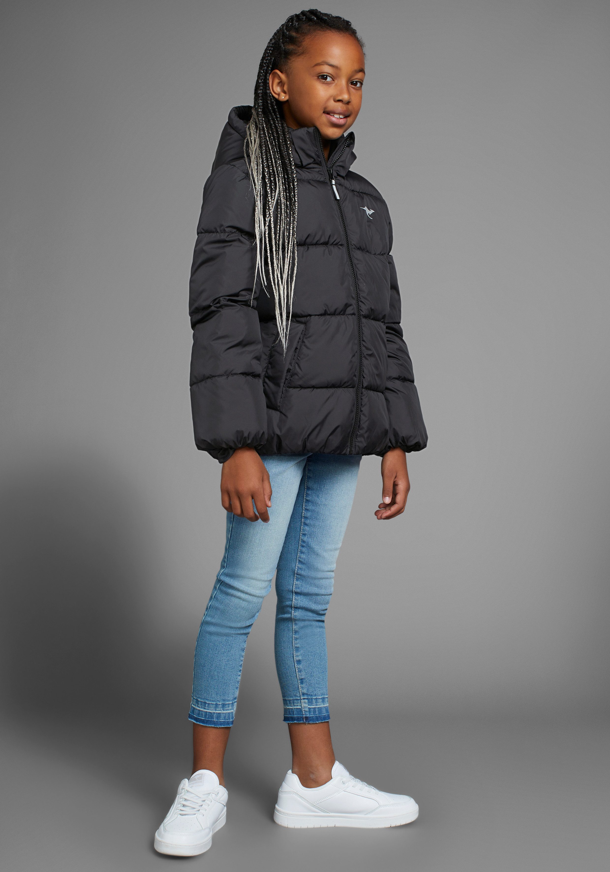 KangaROOS Winterjacke Outdoor Steppjacke für Mädchen Steppjacke mit reflektierenden Details