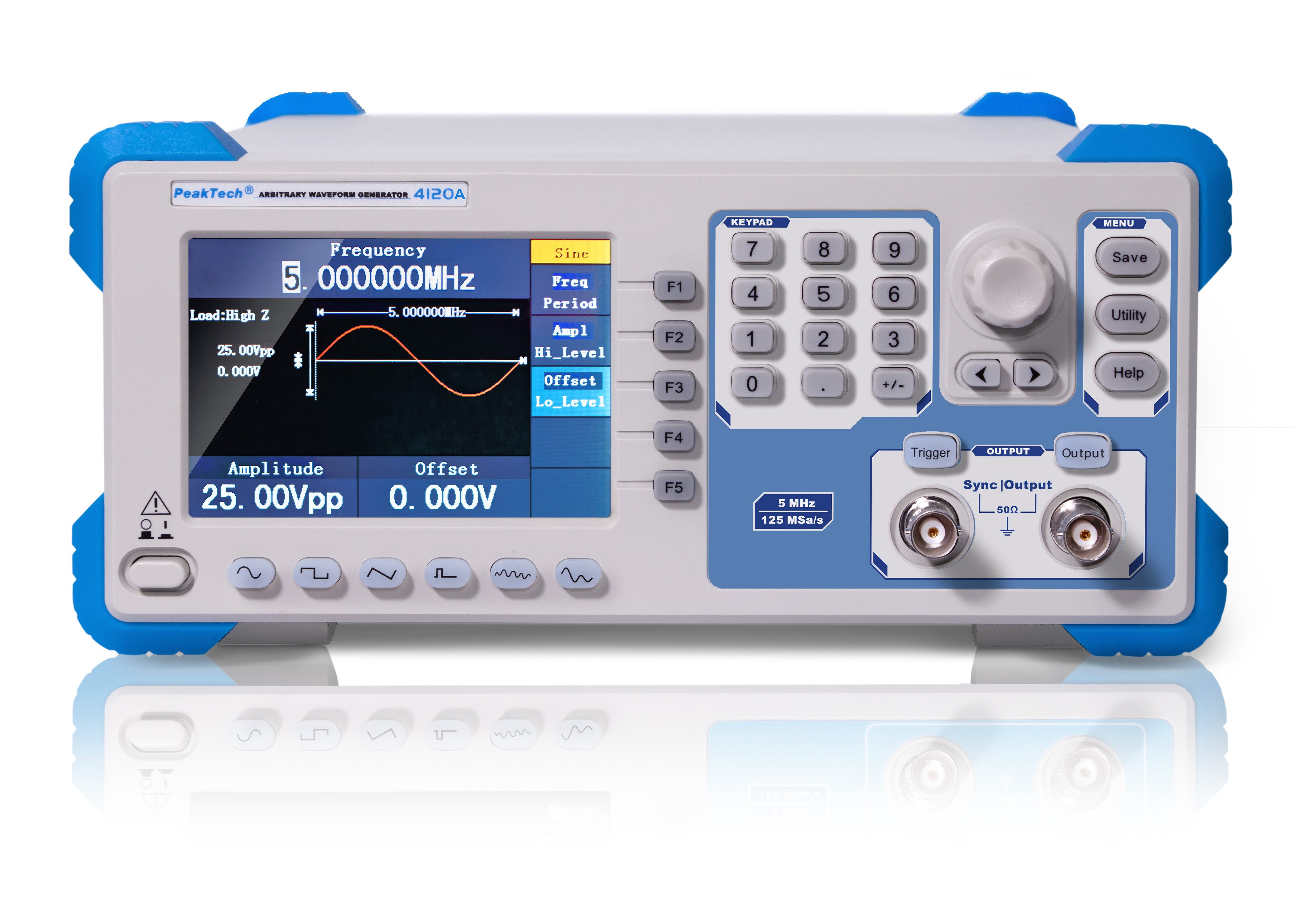 PeakTech Spannungsprüfer 1-Kanal Arbiträr Signalgenerator 1 µHz–5 MHz, TFT, 10 W