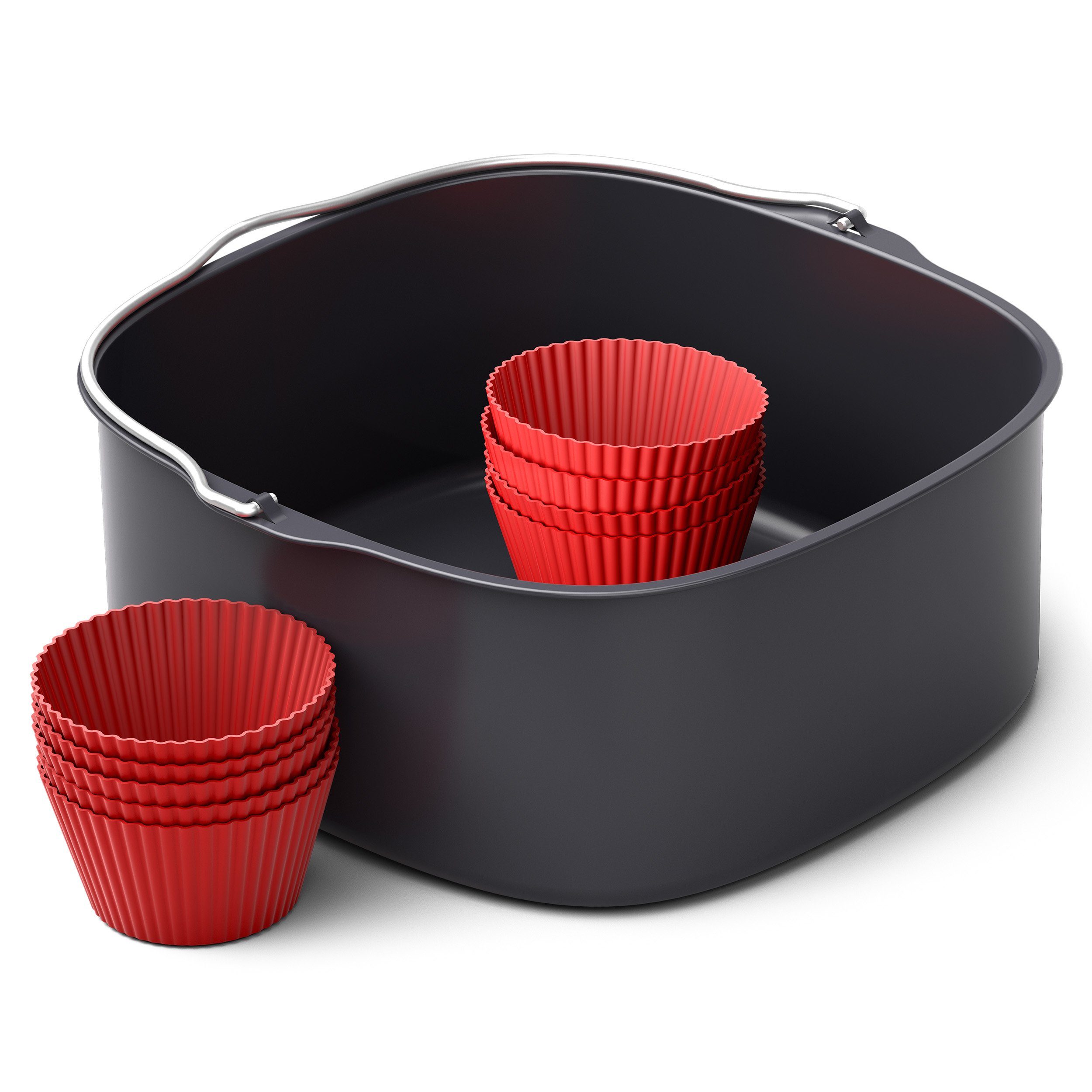 Philips Backeinsatz HD9957/00 für Airfryer XXL 5000er Serie, Zubehör für NA231+332+342+HD9285, inkl. 9 Silikon-Muffinförmchen, spülmaschinenfest