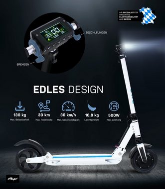 eFlux E-Scooter Lite One Elektro Roller klappbar, kein ABE, 500,00 W, 30,00 km/h, (1 tlg), Scooter - bis 30 km Reichweite - Lithium-Ionen Akku - Tempomat