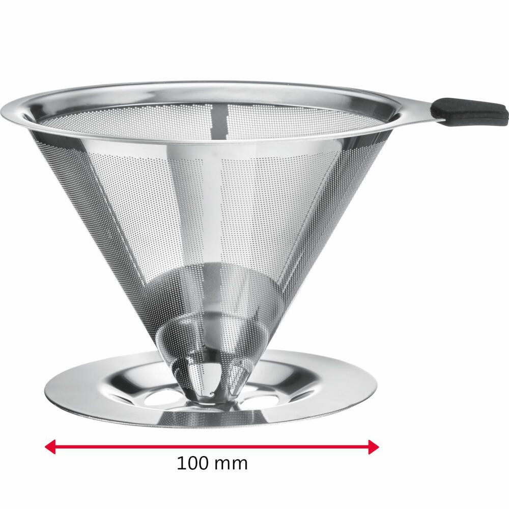 WESTMARK Permanentfilter Kaffee, mit Tassenhalterung, Aufsatzfläche 10 cm, Edelstahl 18/8