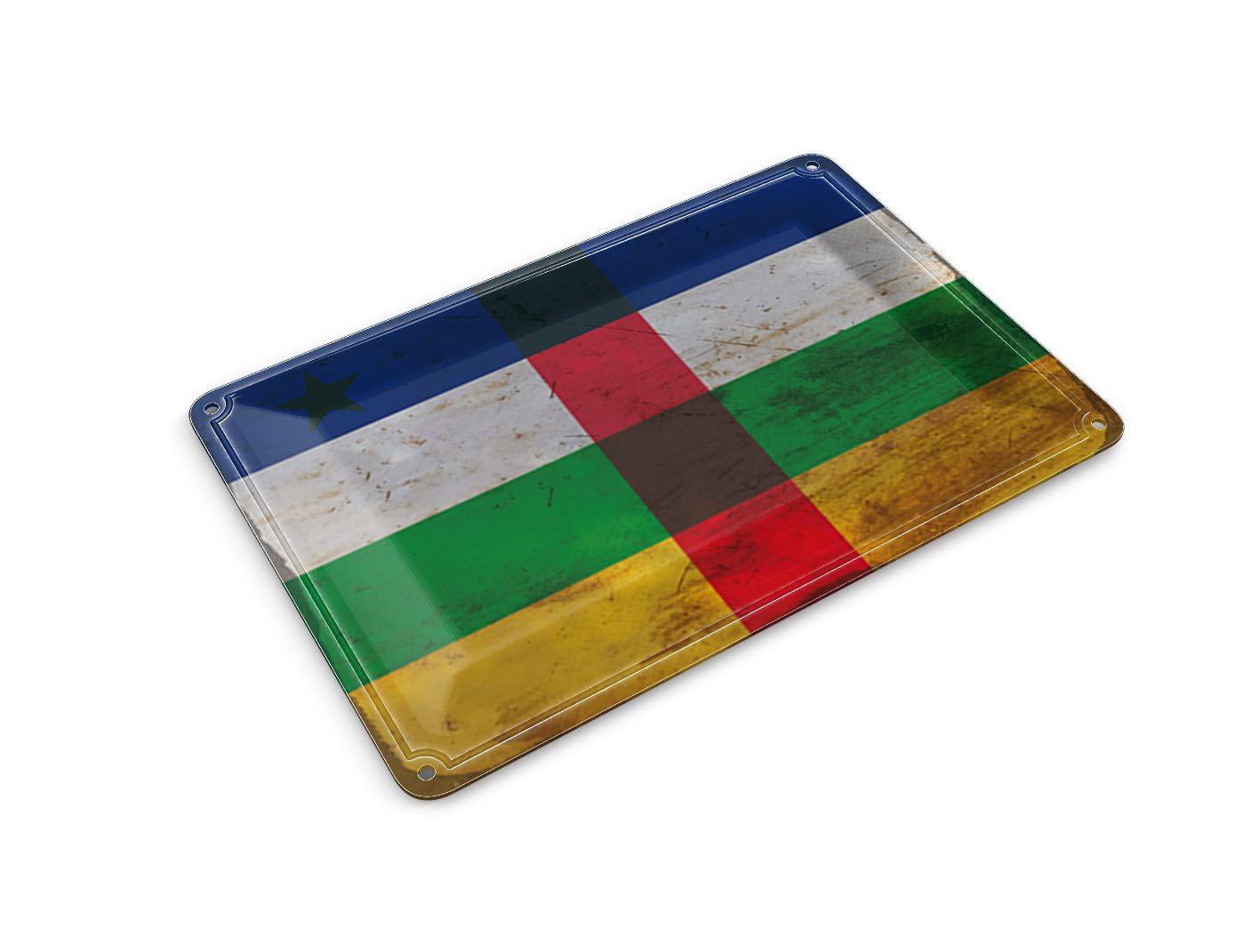 Femer GmbH Postkarte Flagge Zentralafrikanische Republik 14x10 cm RO, unfrankiert
