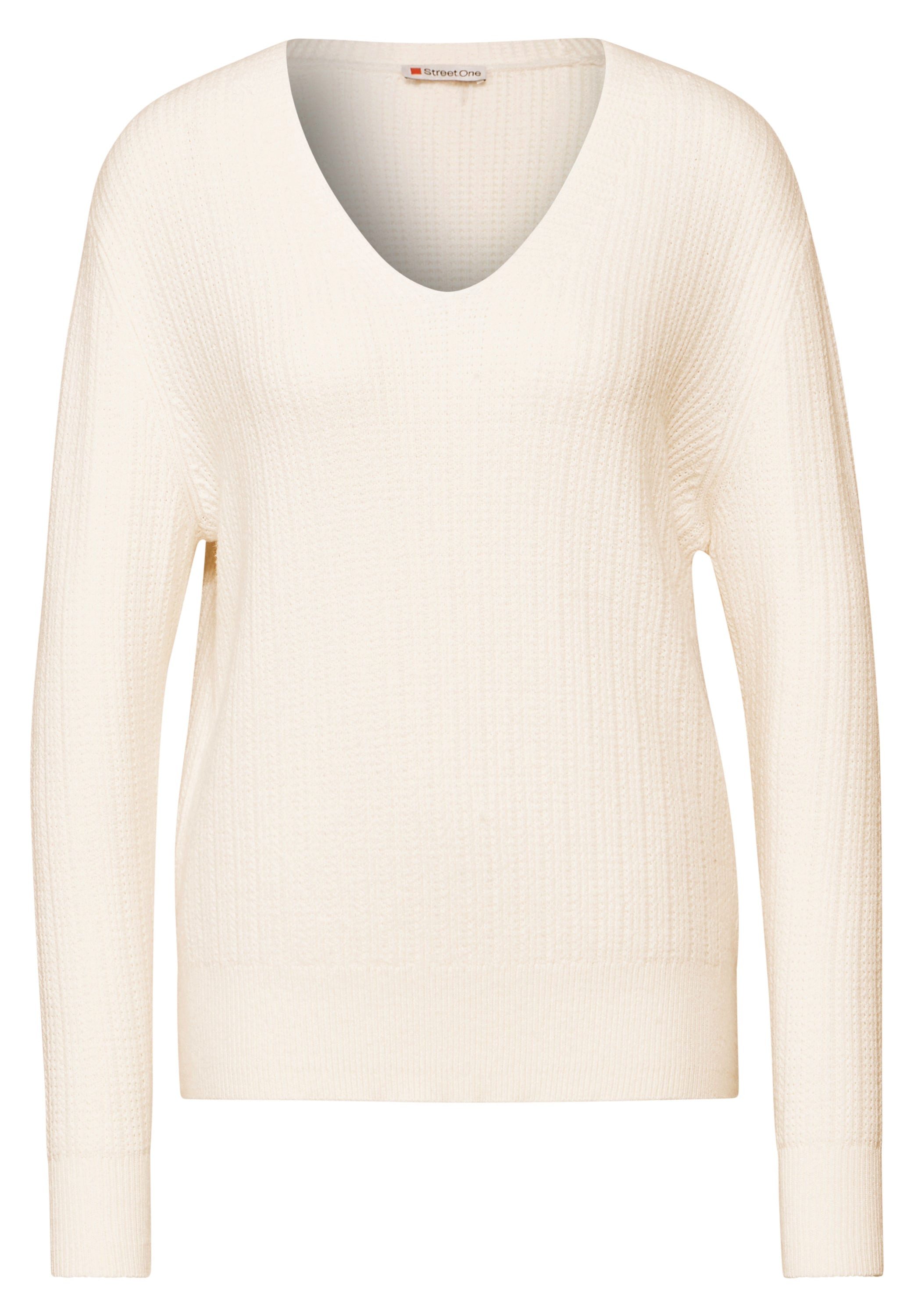 STREET ONE V-Ausschnitt-Pullover Kuscheliger V-Neck Pullover günstig online kaufen