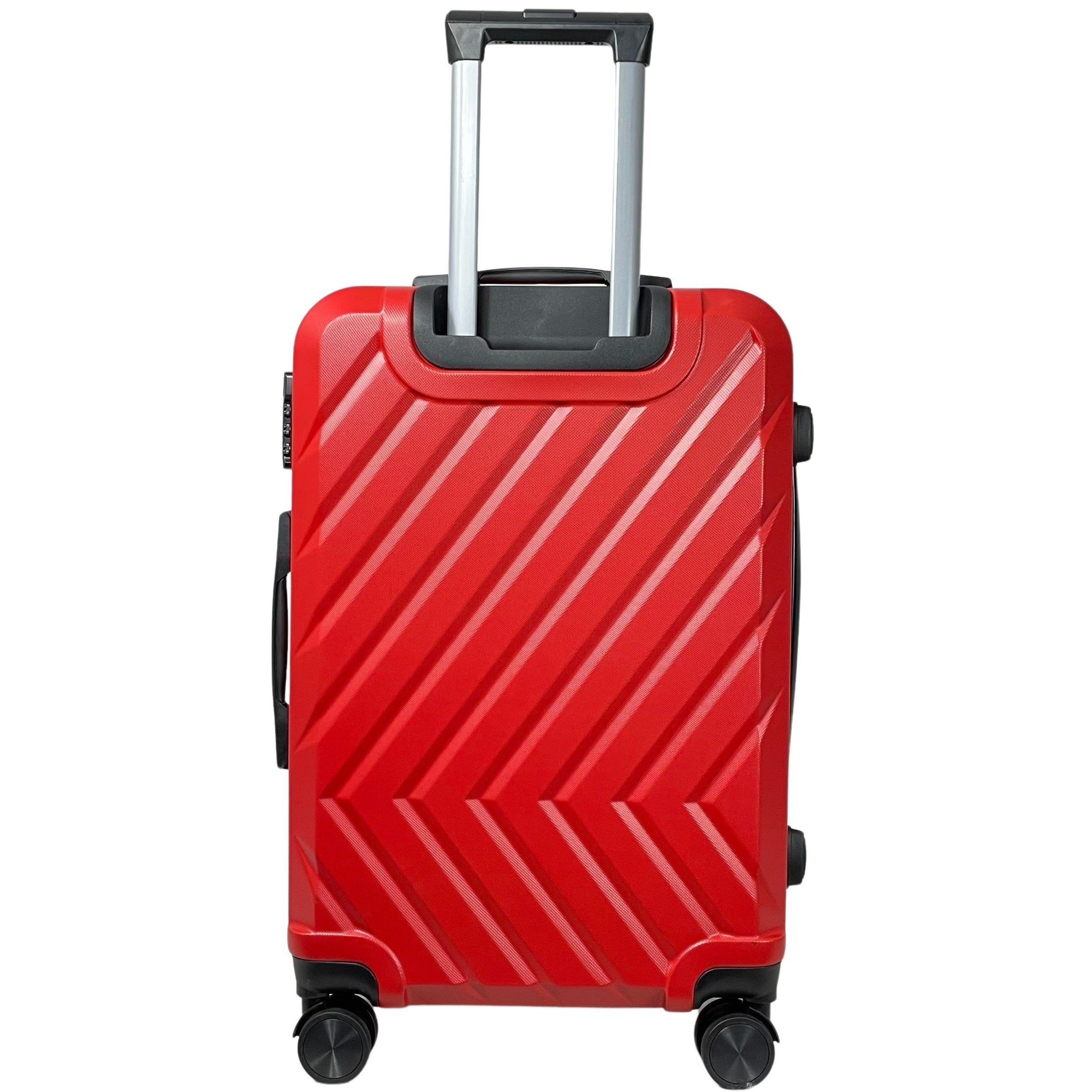 MTB Koffer Hartschalenkoffer (Handgepäck-Mittel-Groß-Set) ABS Reisekoffer Rot