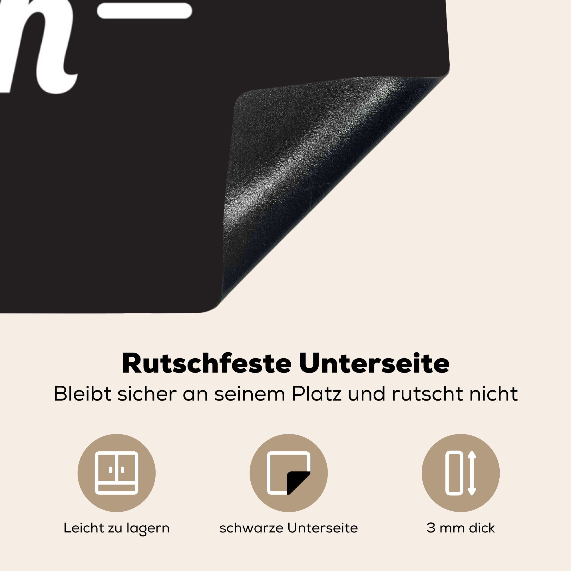 - Ceranfeldabdeckung, tlg), Zitat für küche - Vinyl, Kaffee Schwarz, cm, (1 Arbeitsplatte MuchoWow Herdblende-/Abdeckplatte 78x78