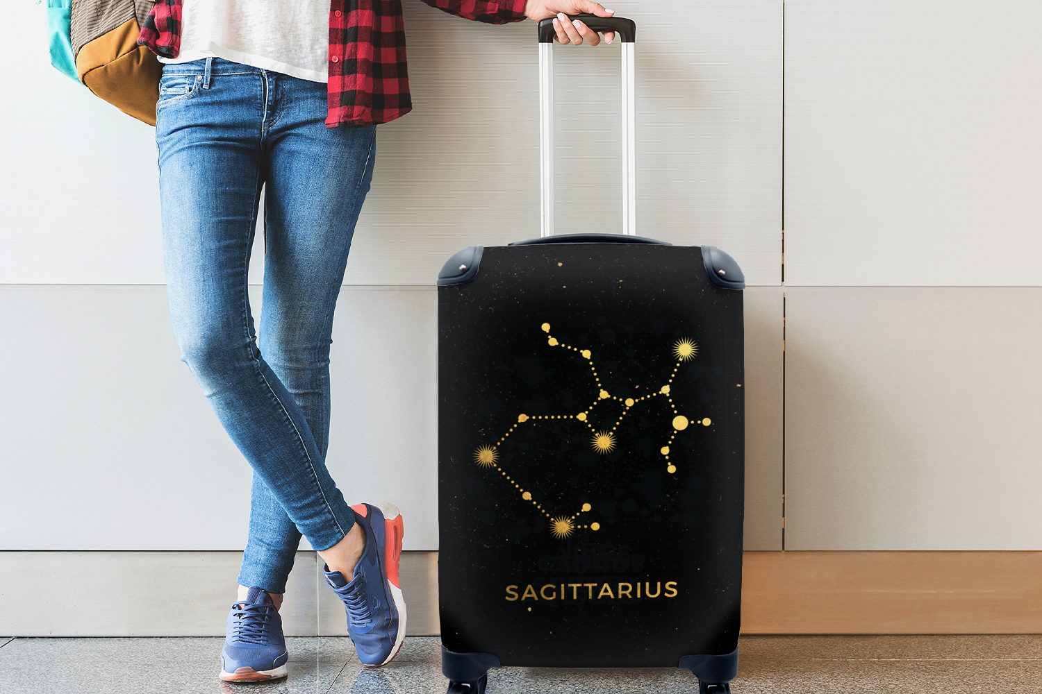 Schütze Trolley, Reisetasche für MuchoWow Handgepäckkoffer Reisekoffer - mit rollen, Rollen, 4 Astrologie, Handgepäck Tierkreiszeichen - Ferien,